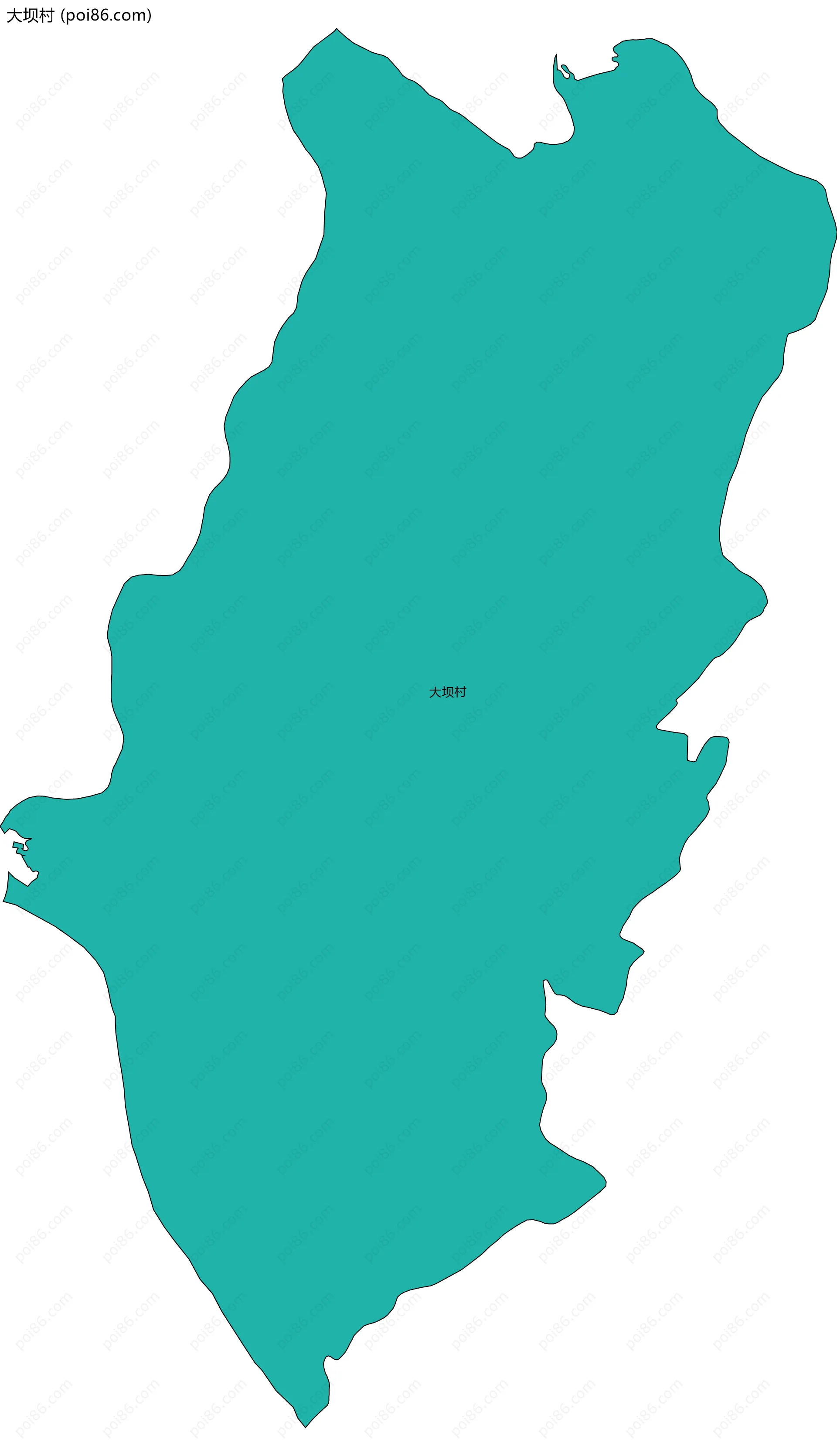 大坝村边界地图