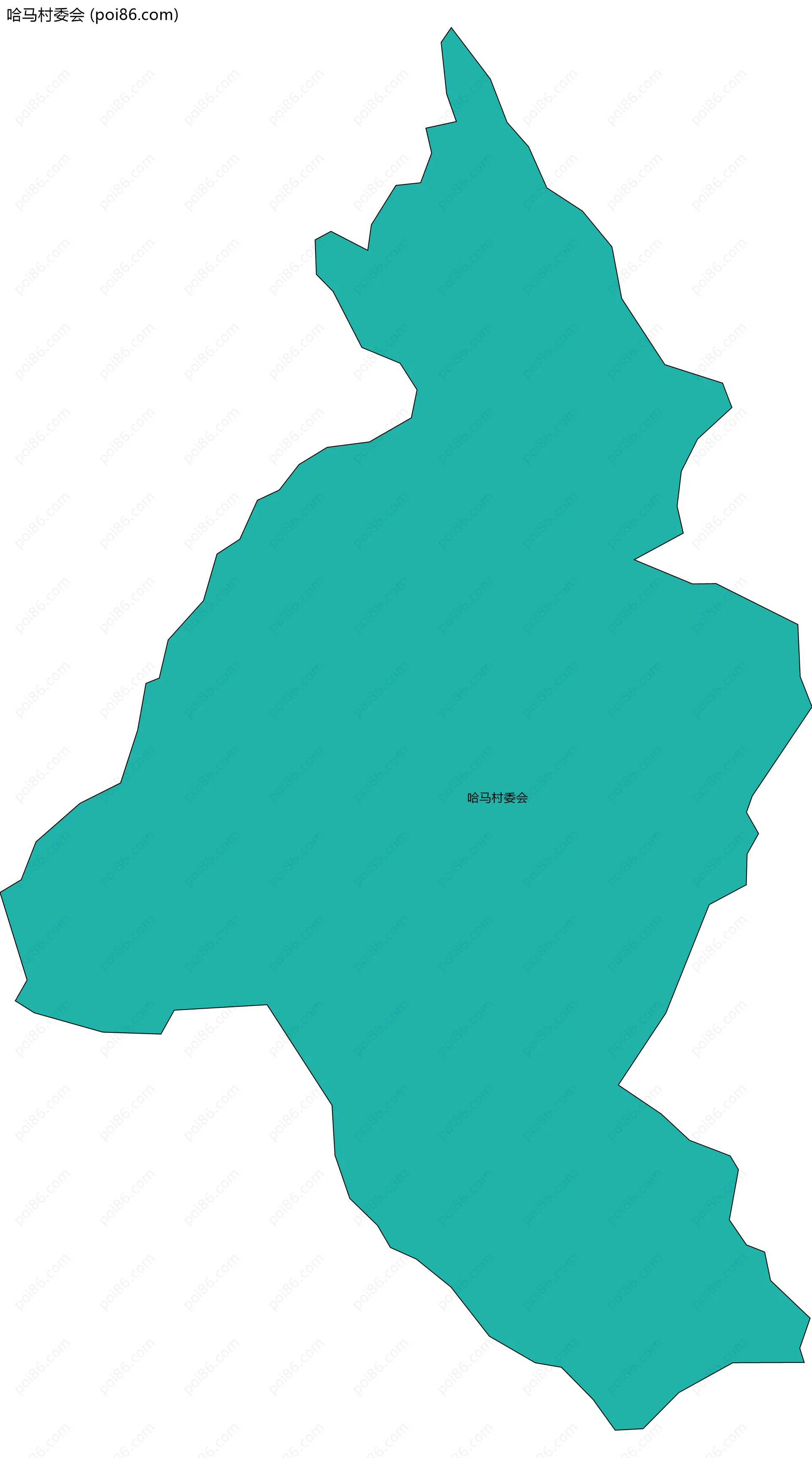 哈马村委会边界地图