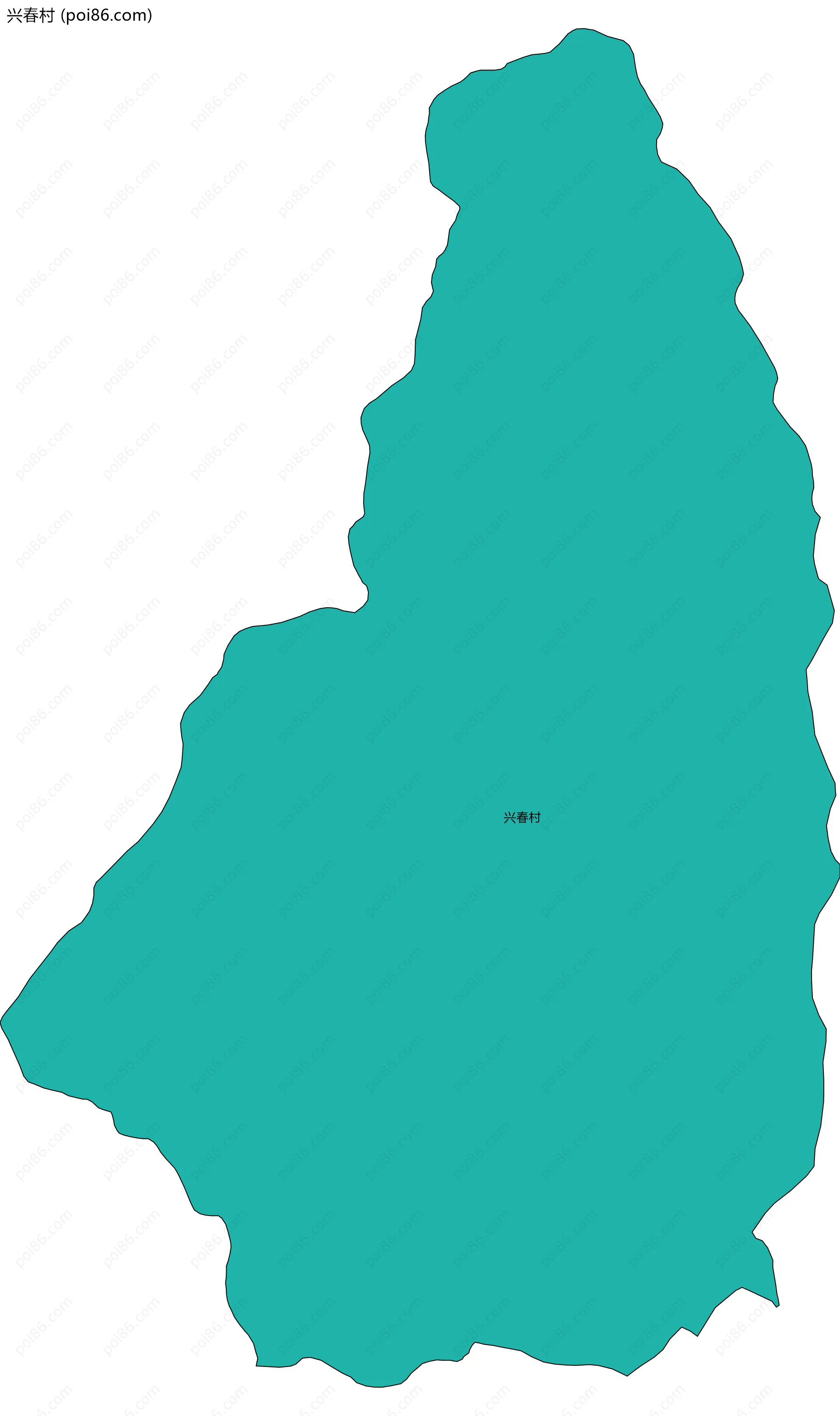 兴春村边界地图