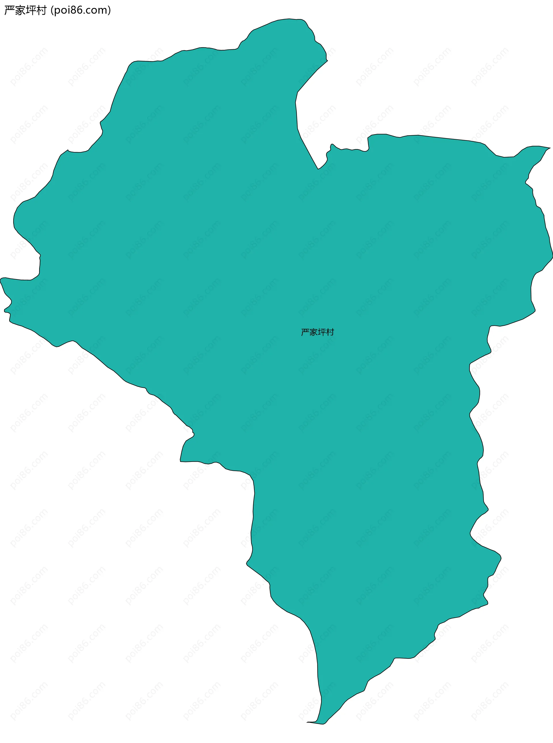 严家坪村边界地图