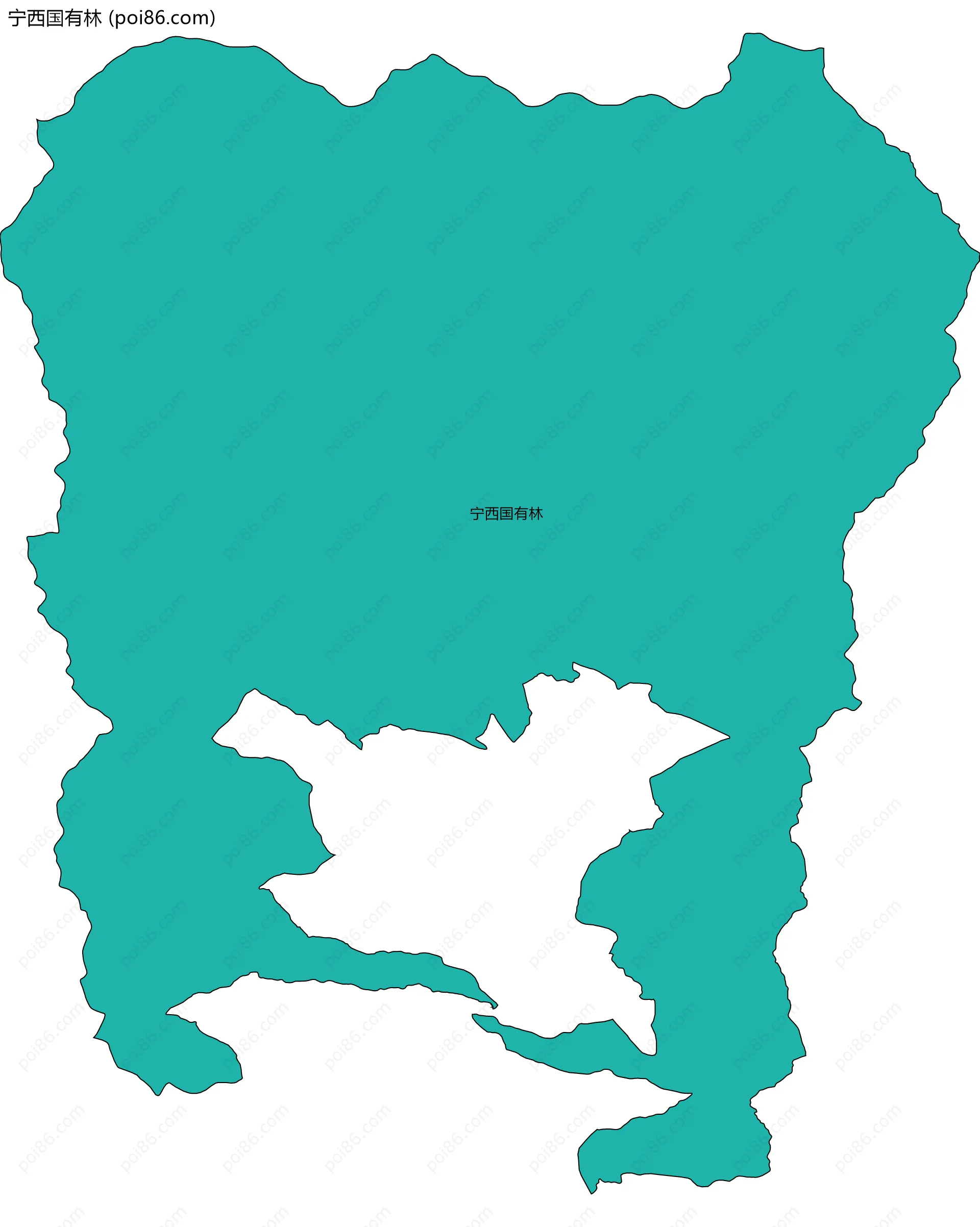 宁西国有林边界地图