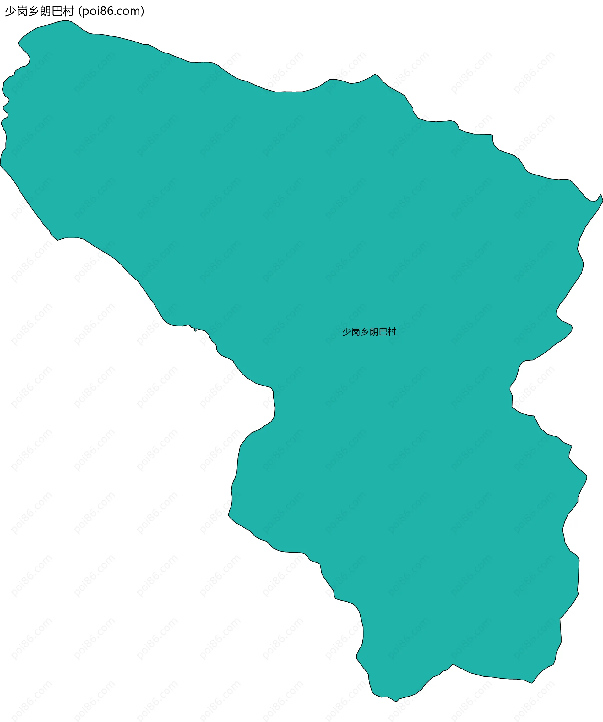 少岗乡朗巴村边界地图