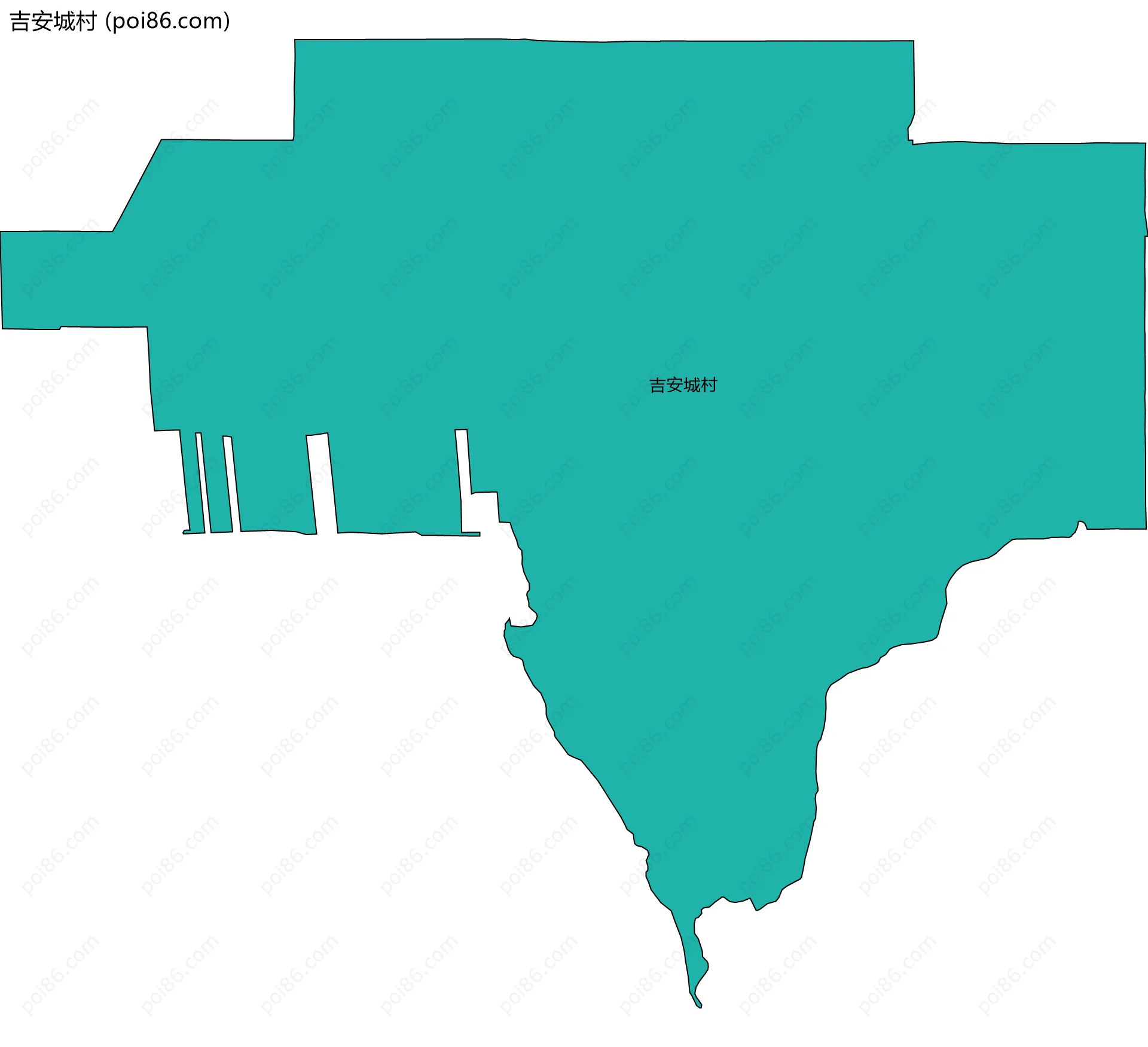吉安城村边界地图