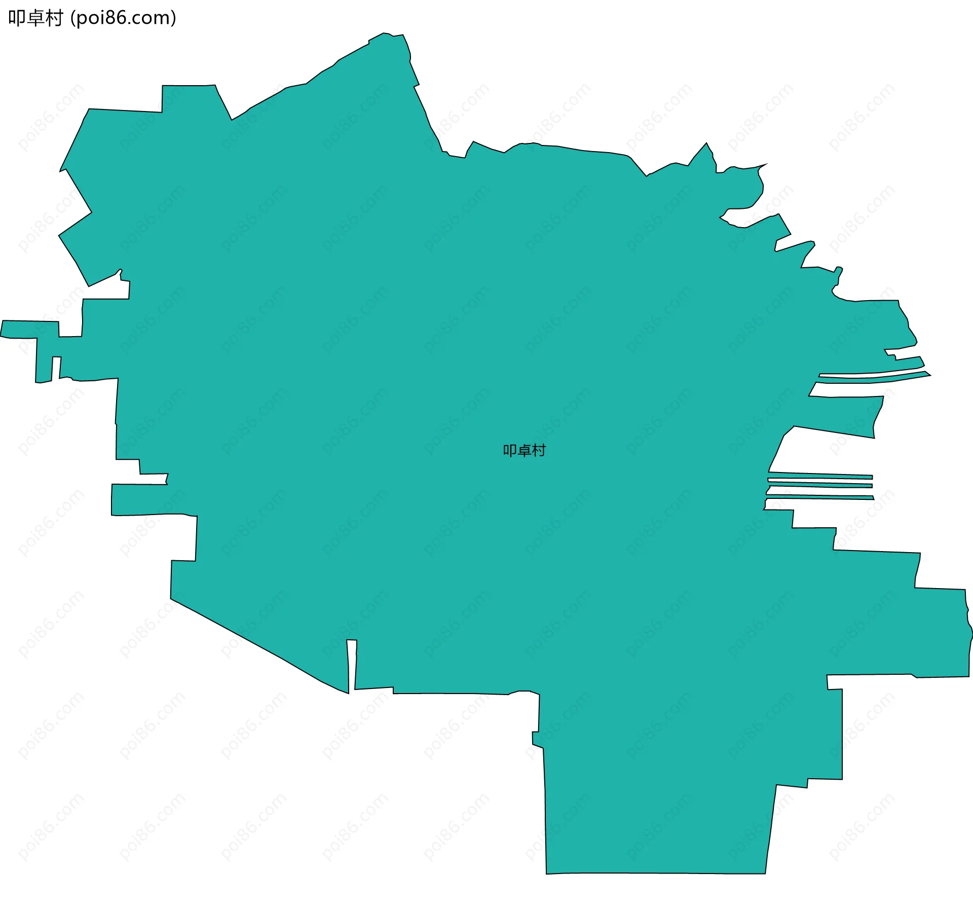 叩卓村边界地图