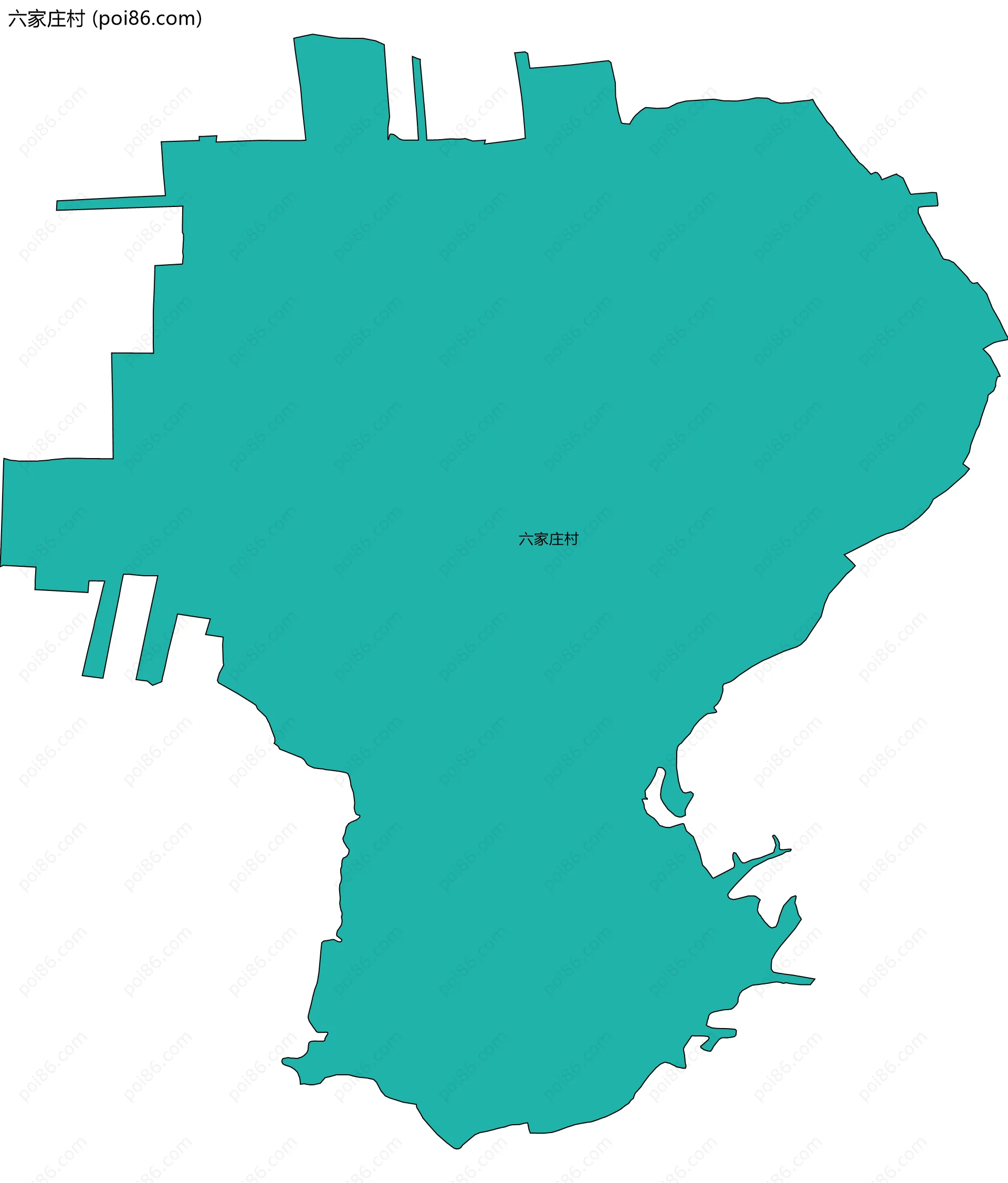 六家庄村边界地图