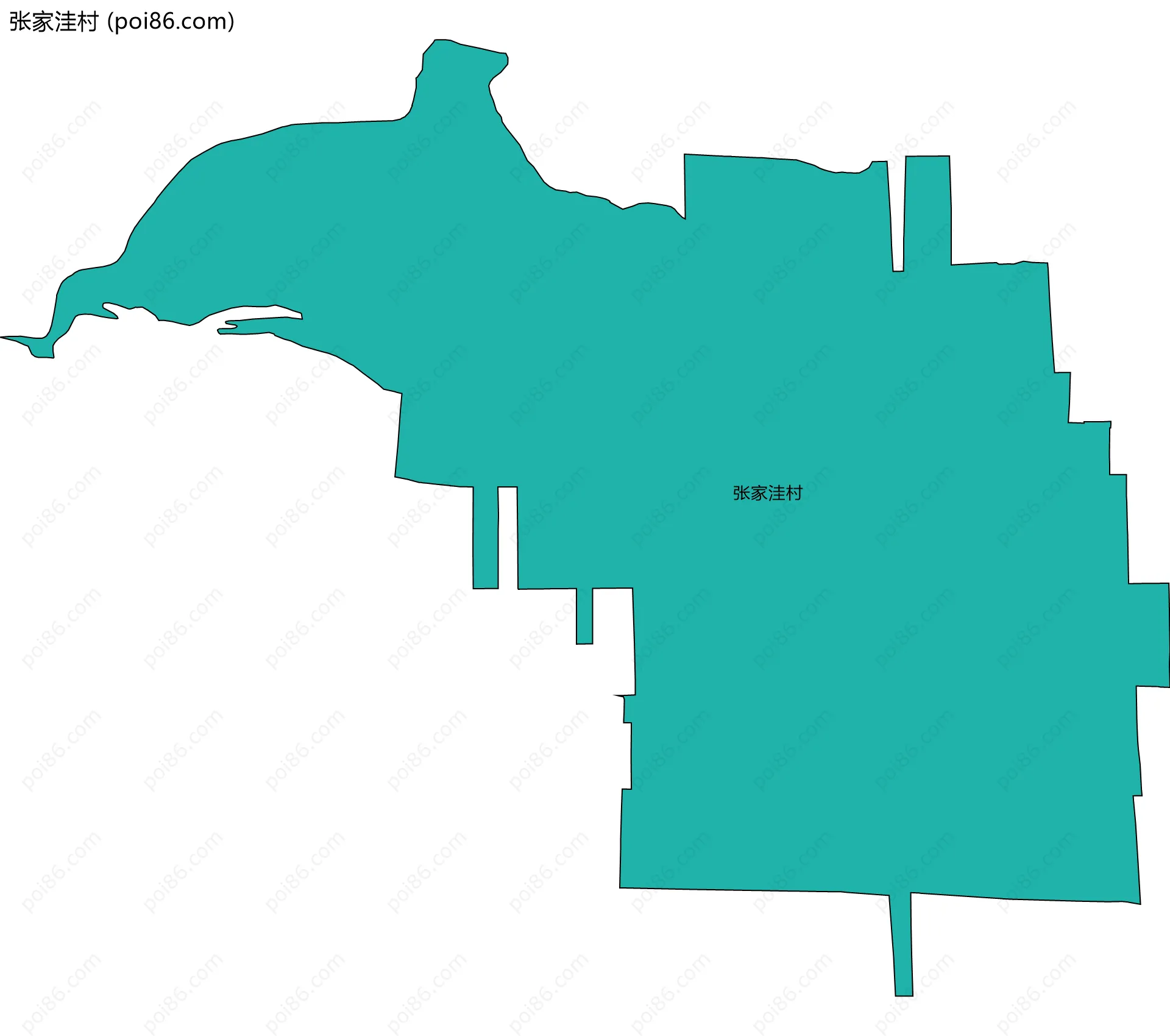 张家洼村边界地图