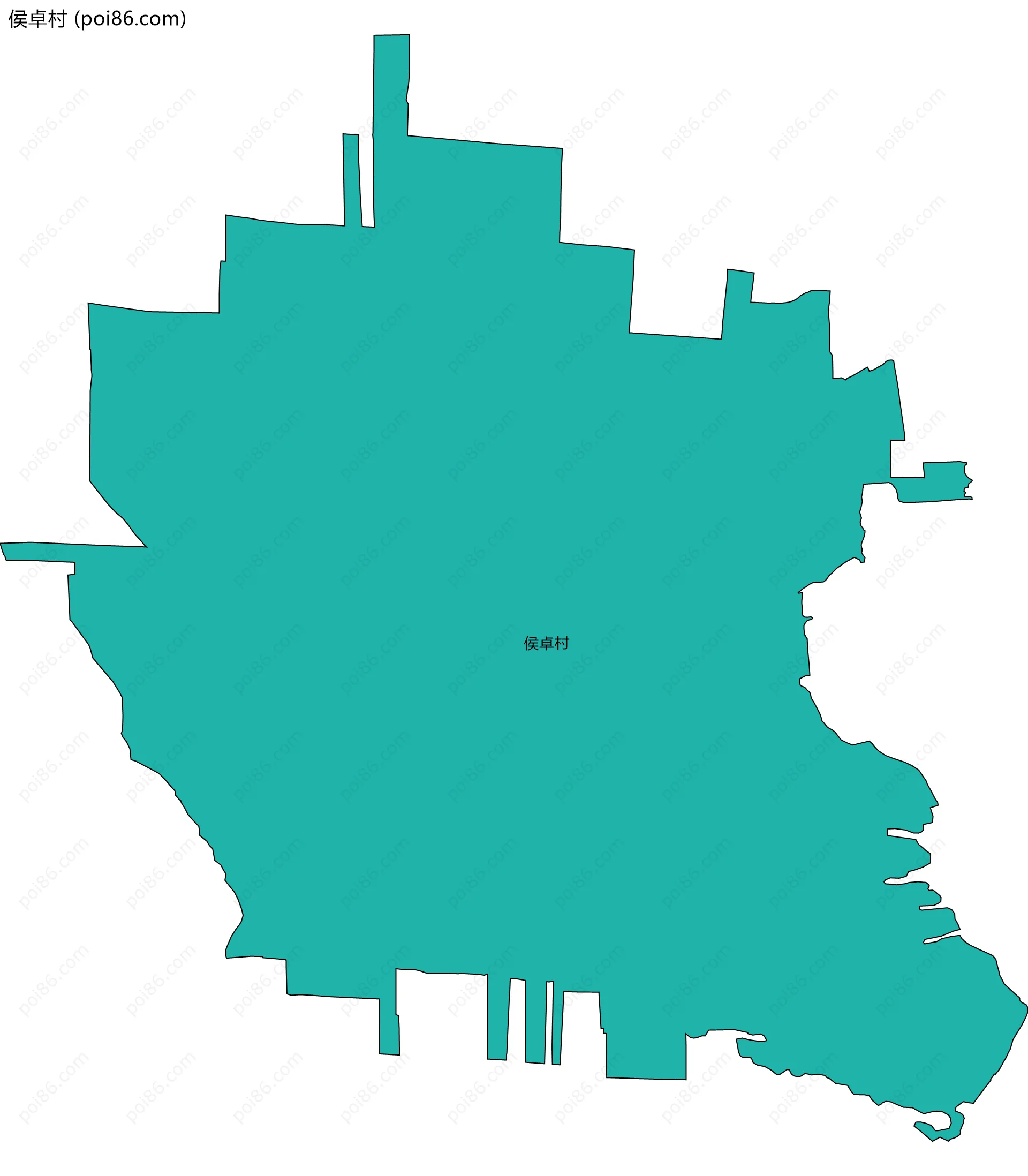 侯卓村边界地图