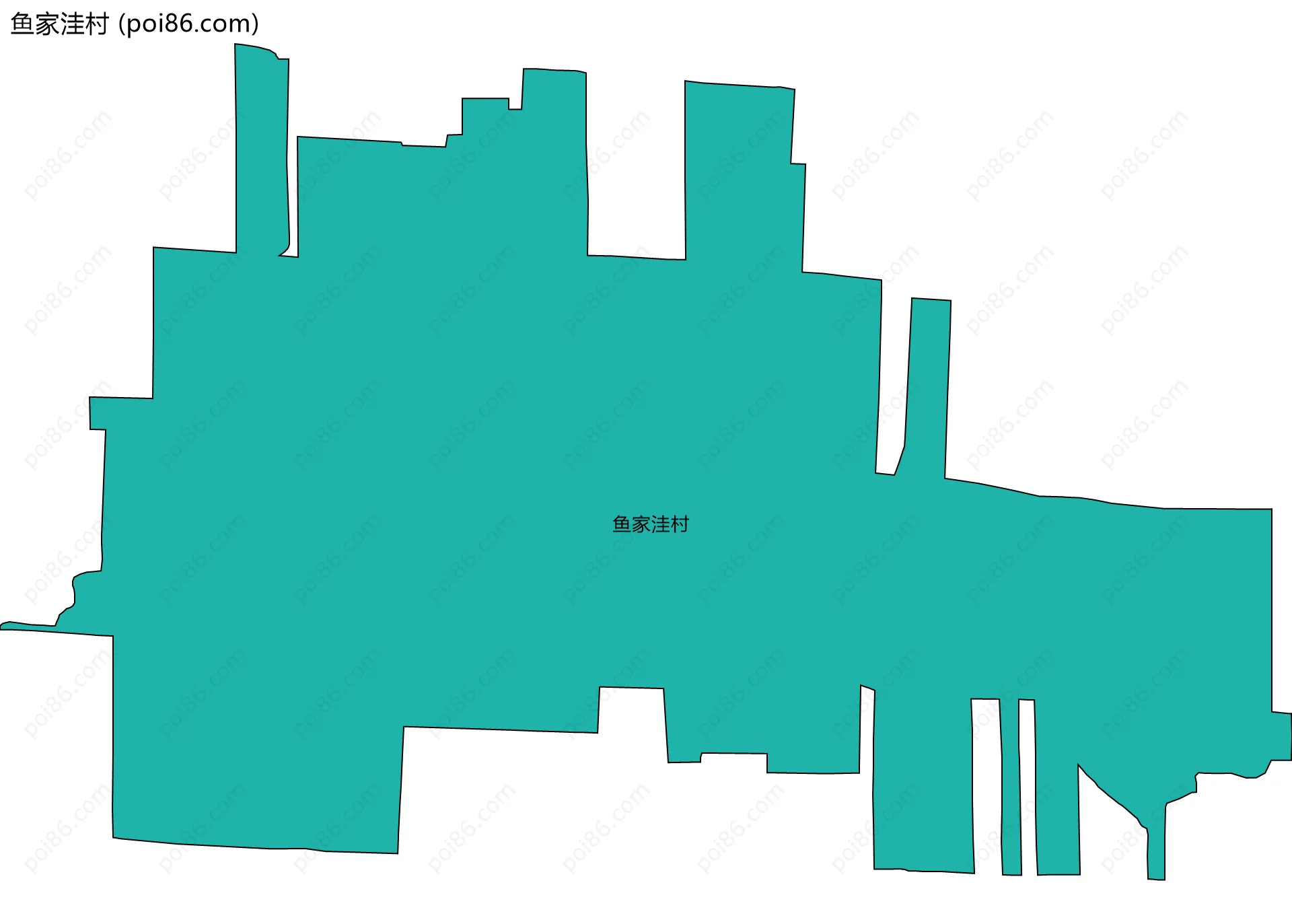 鱼家洼村边界地图