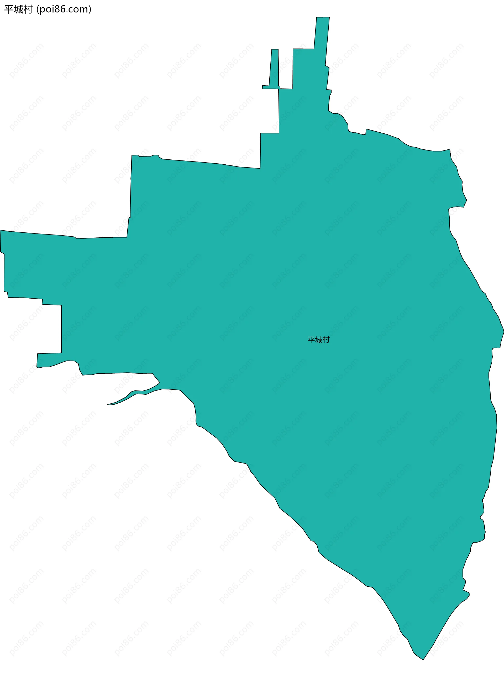 平城村边界地图