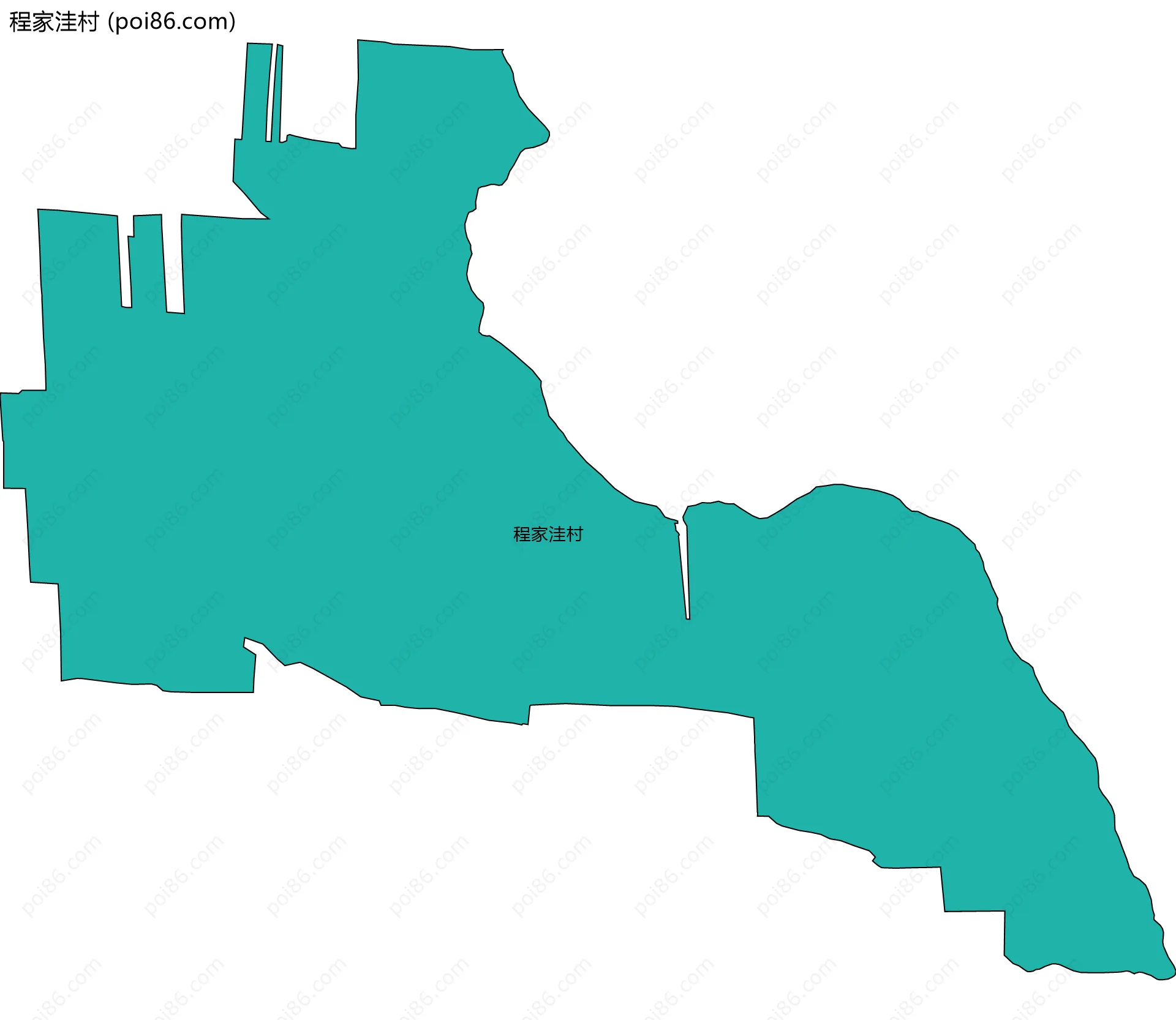程家洼村边界地图