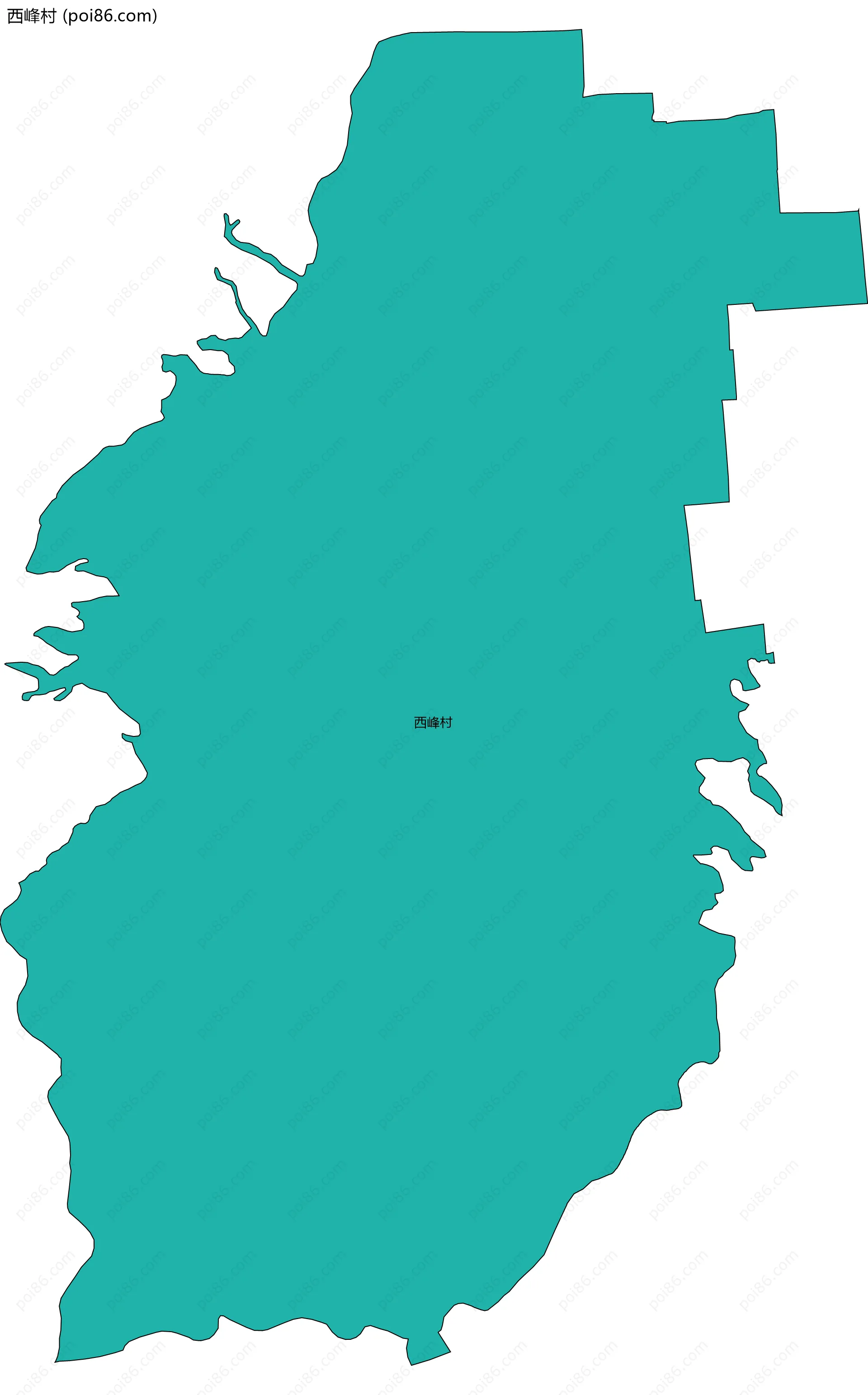 西峰村边界地图