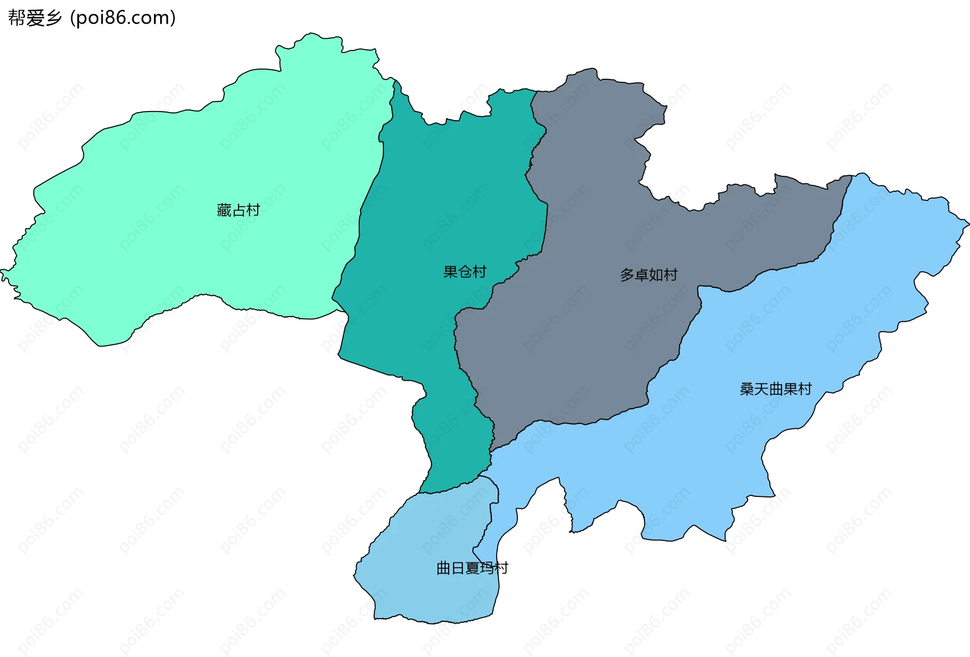 帮爱乡边界地图(五级行政区划)
