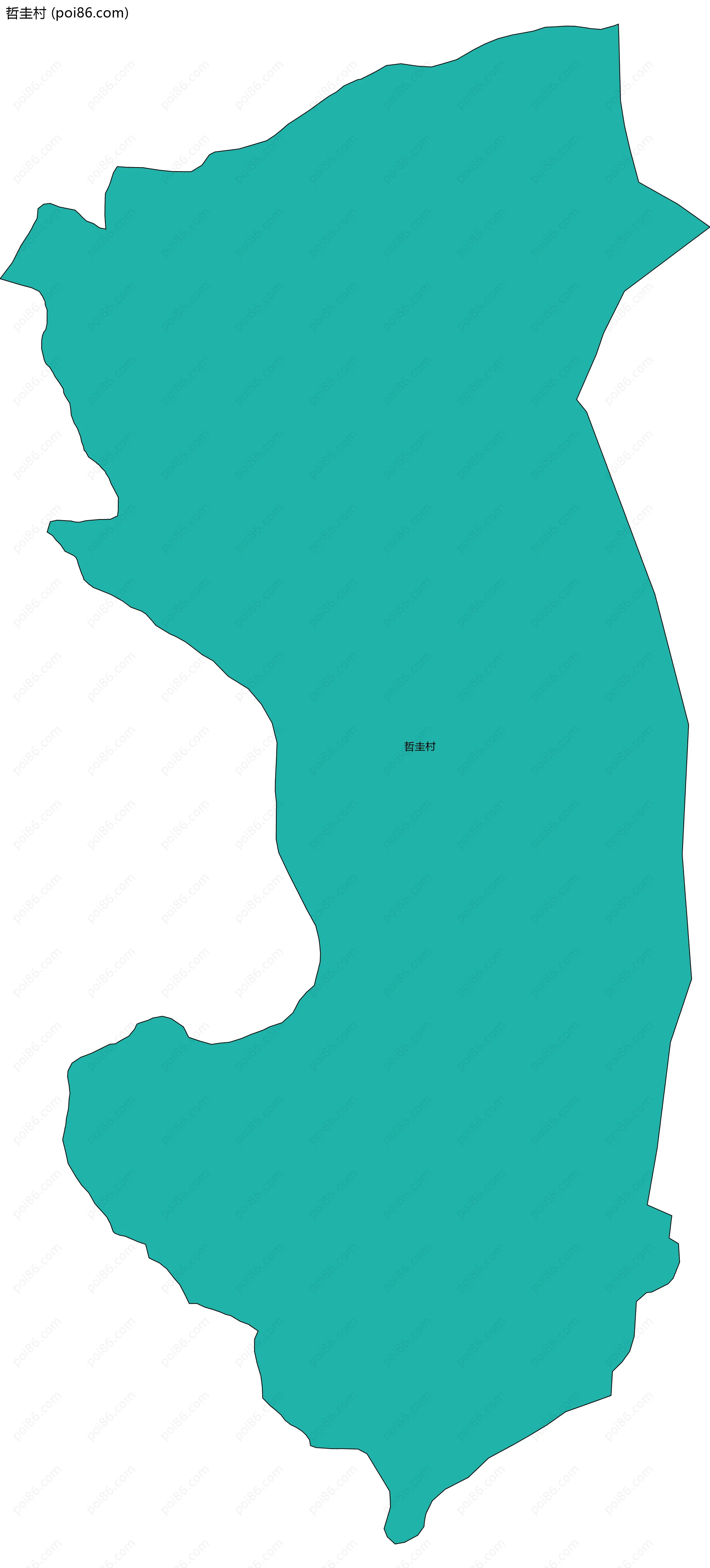 哲圭村边界地图