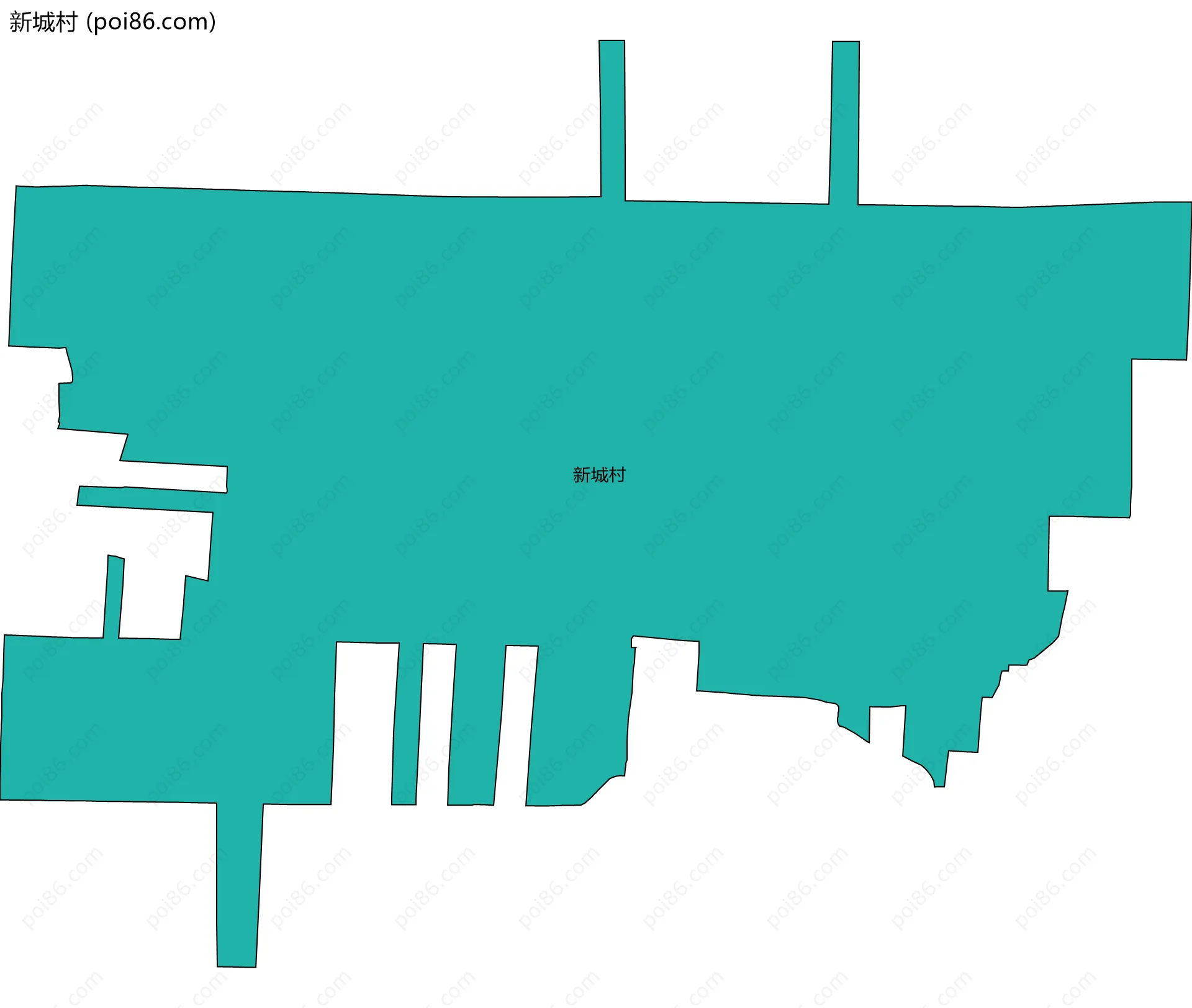 新城村边界地图
