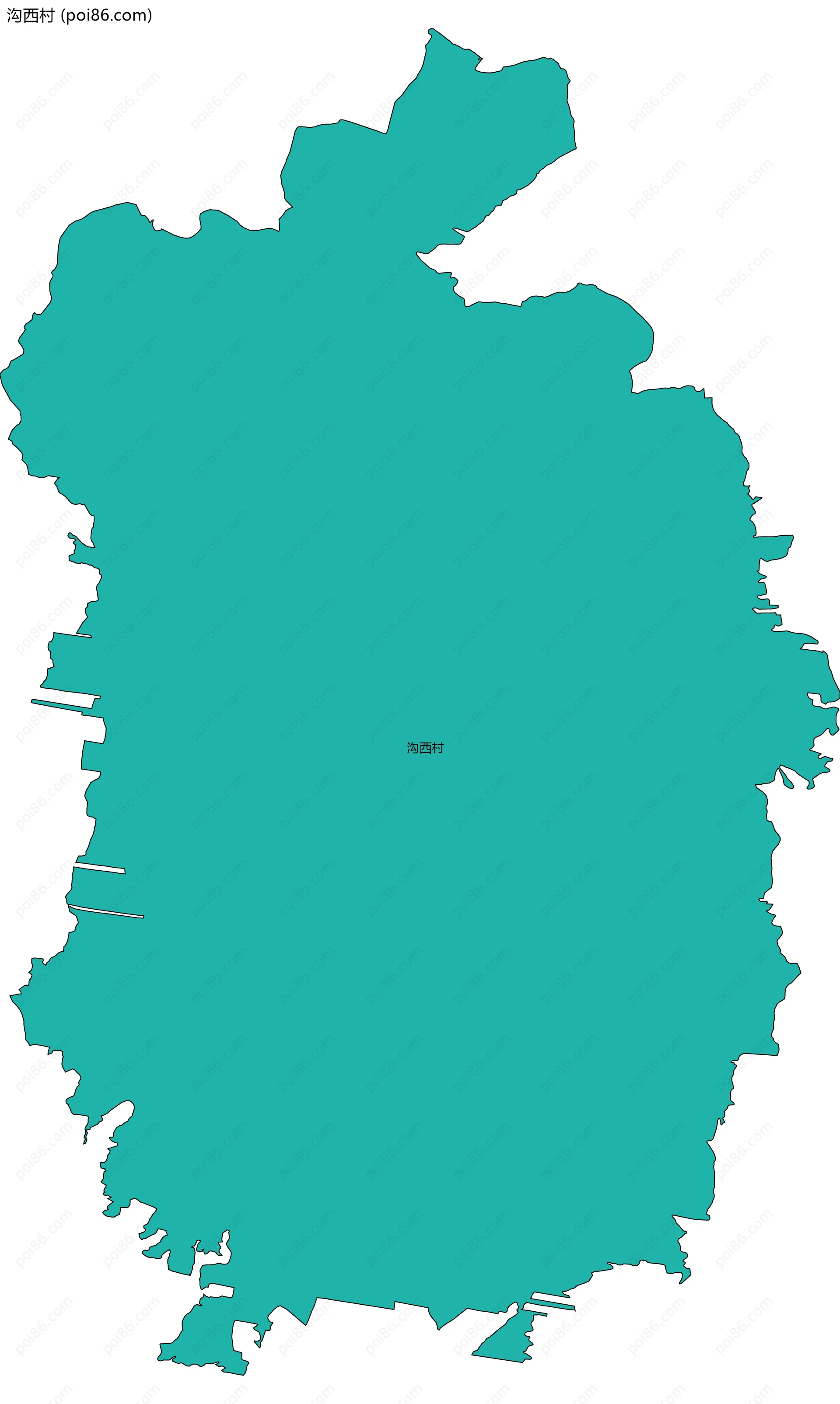 沟西村边界地图
