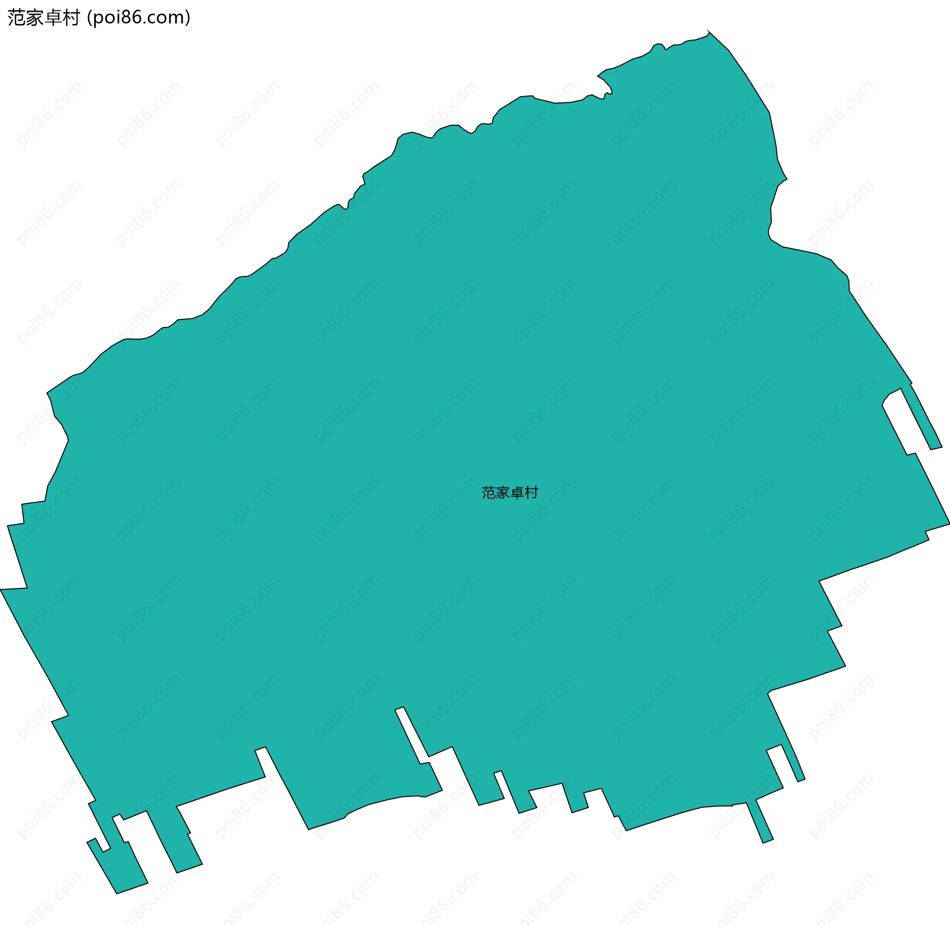 范家卓村边界地图