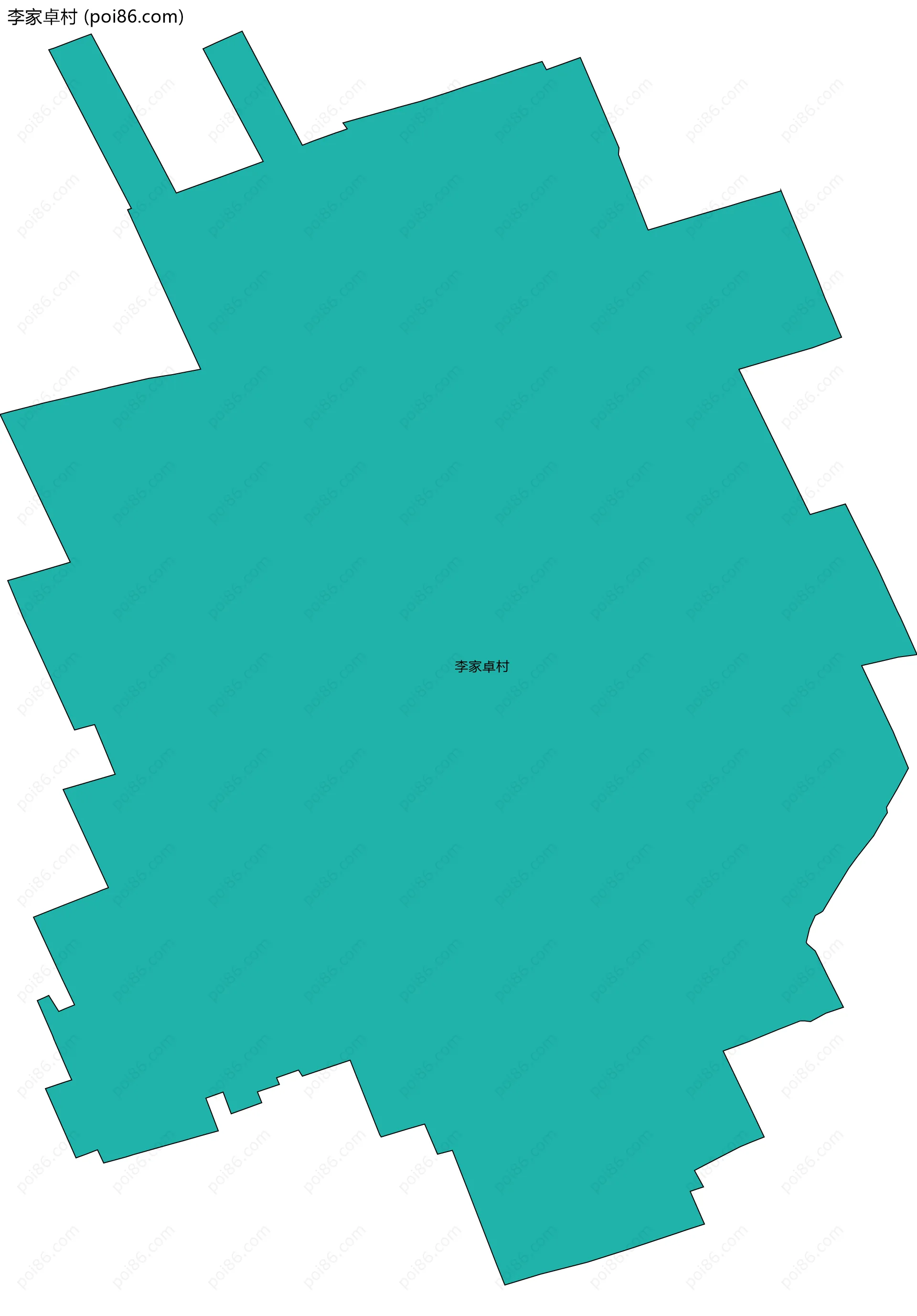 李家卓村边界地图