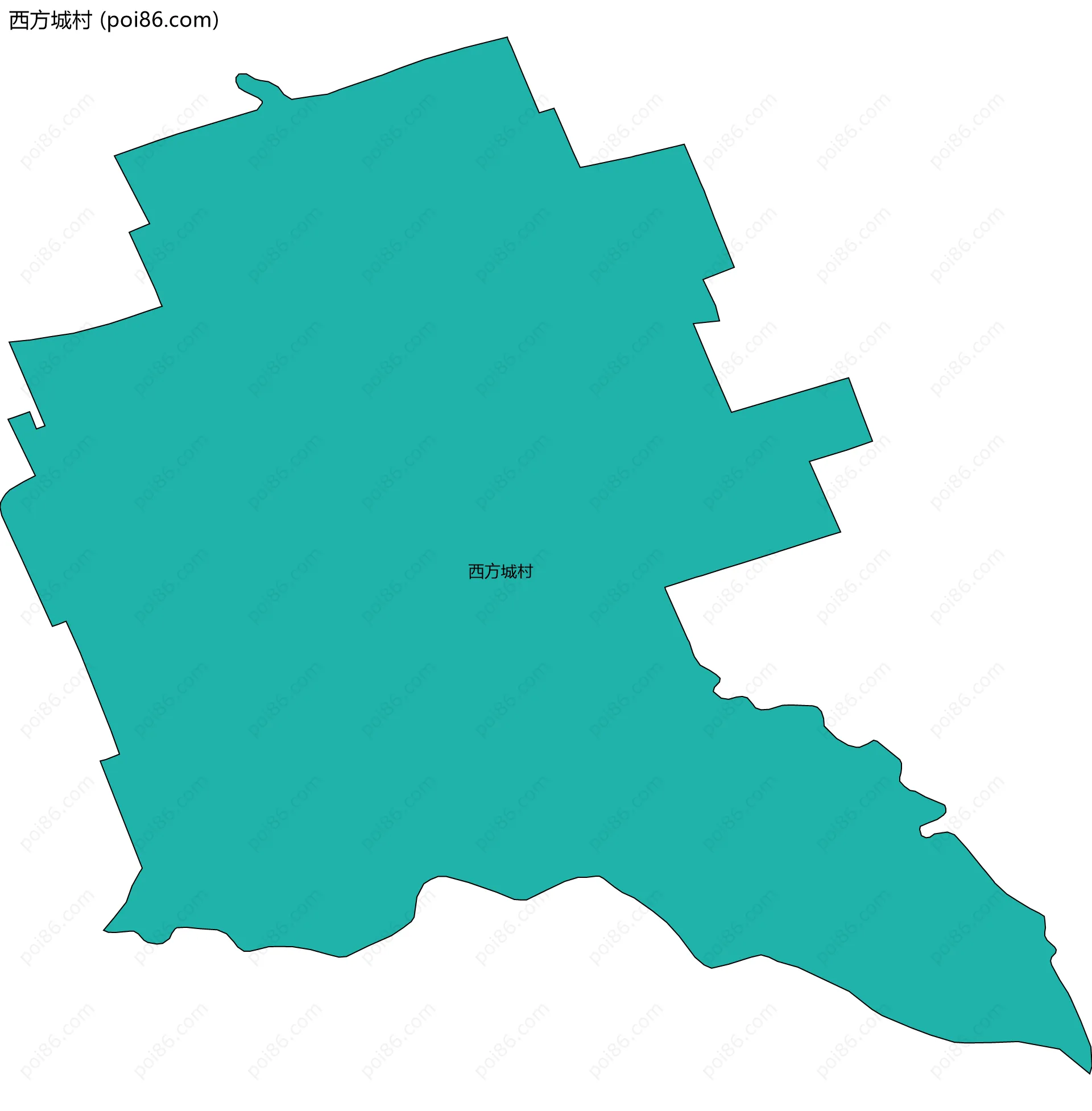西方城村边界地图