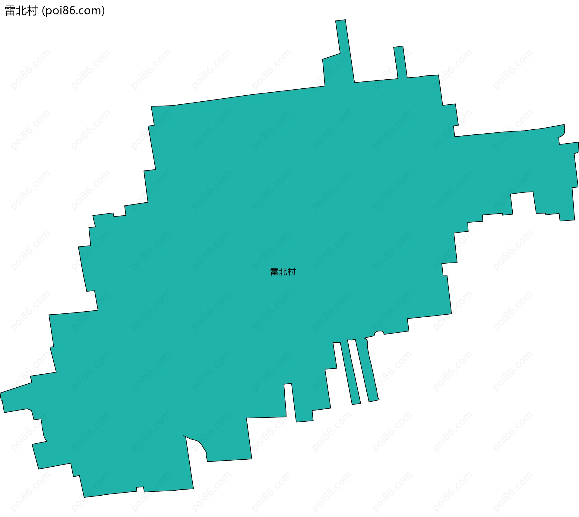 雷北村边界地图