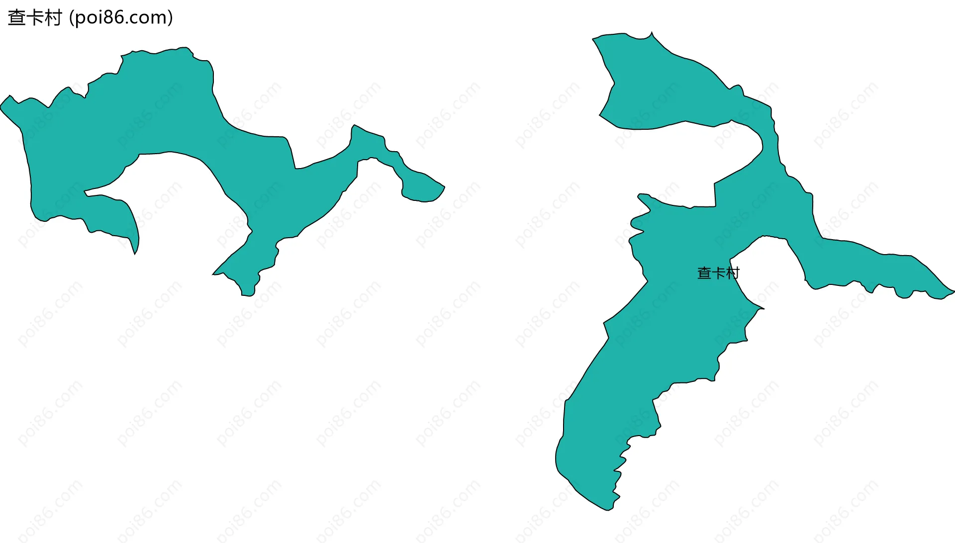 查卡村边界地图