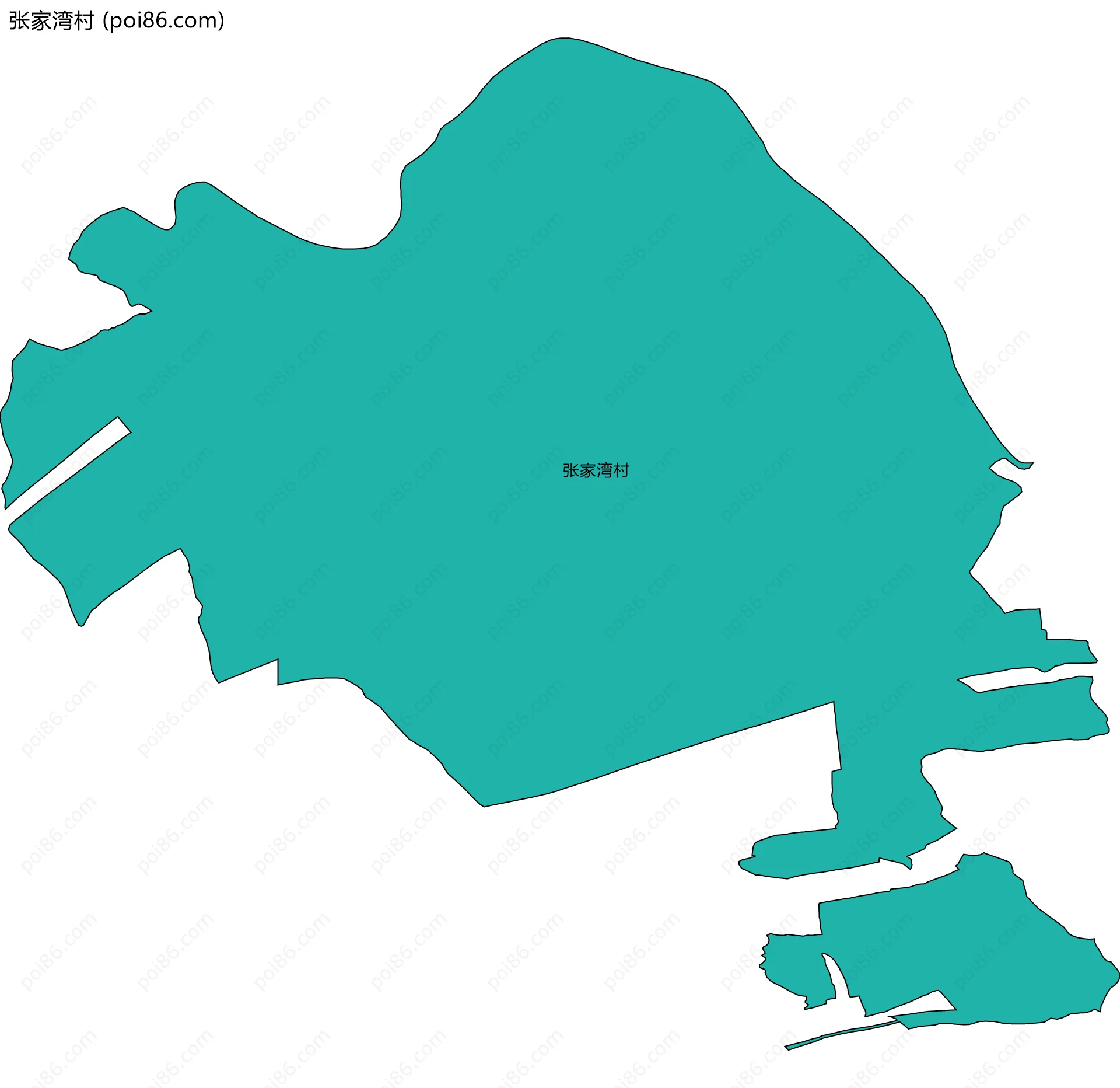 张家湾村边界地图