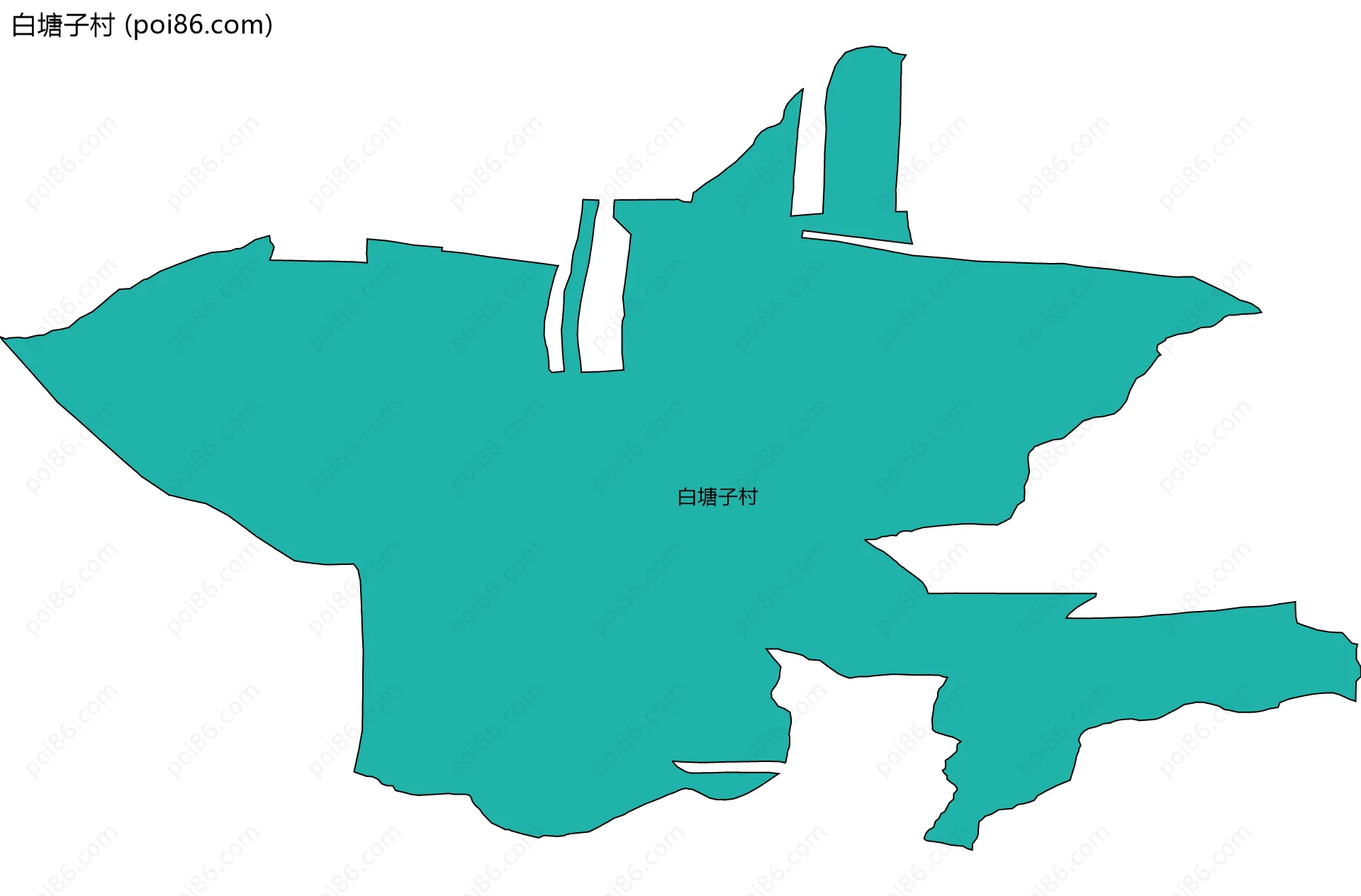 白塘子村边界地图