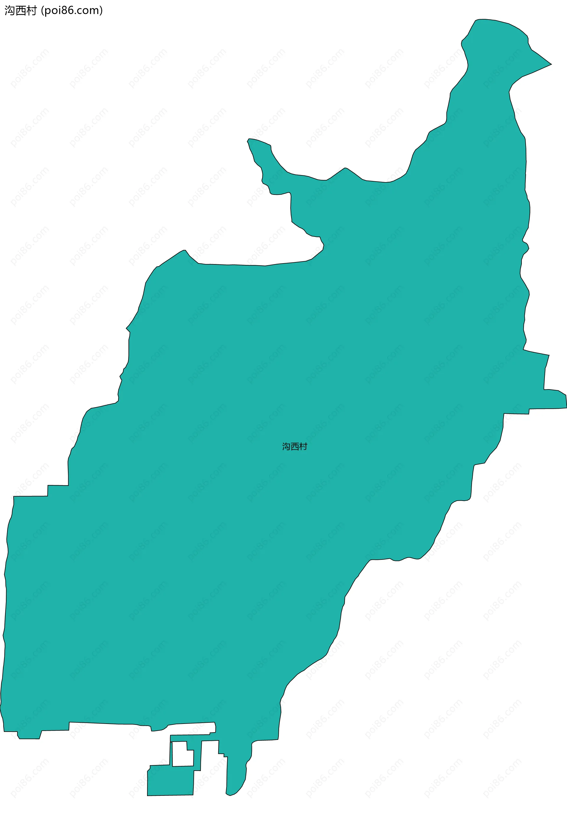 沟西村边界地图