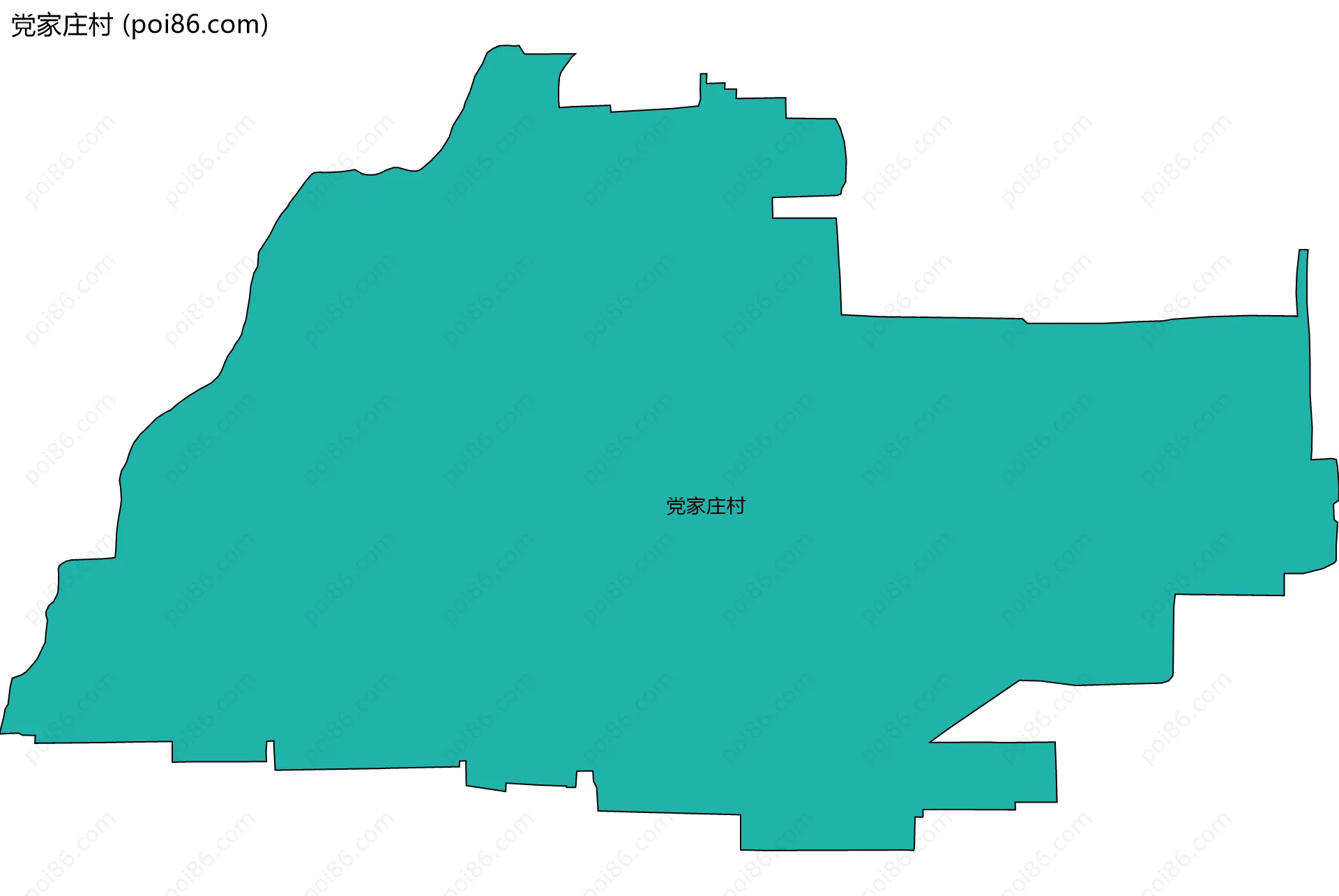 党家庄村边界地图