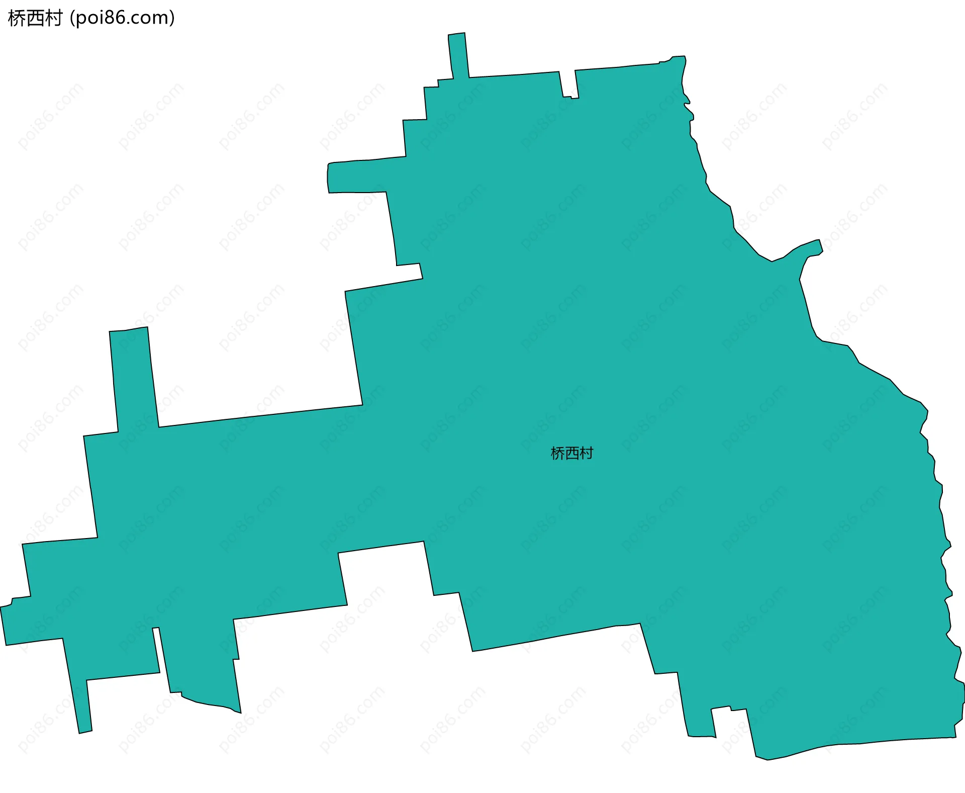 桥西村边界地图