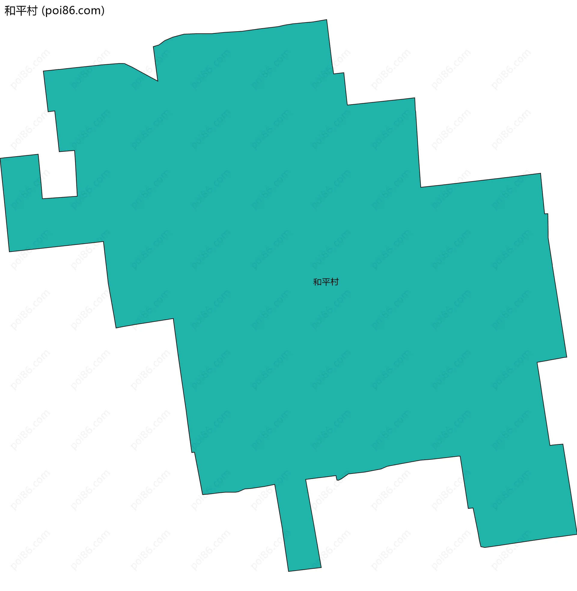 和平村边界地图