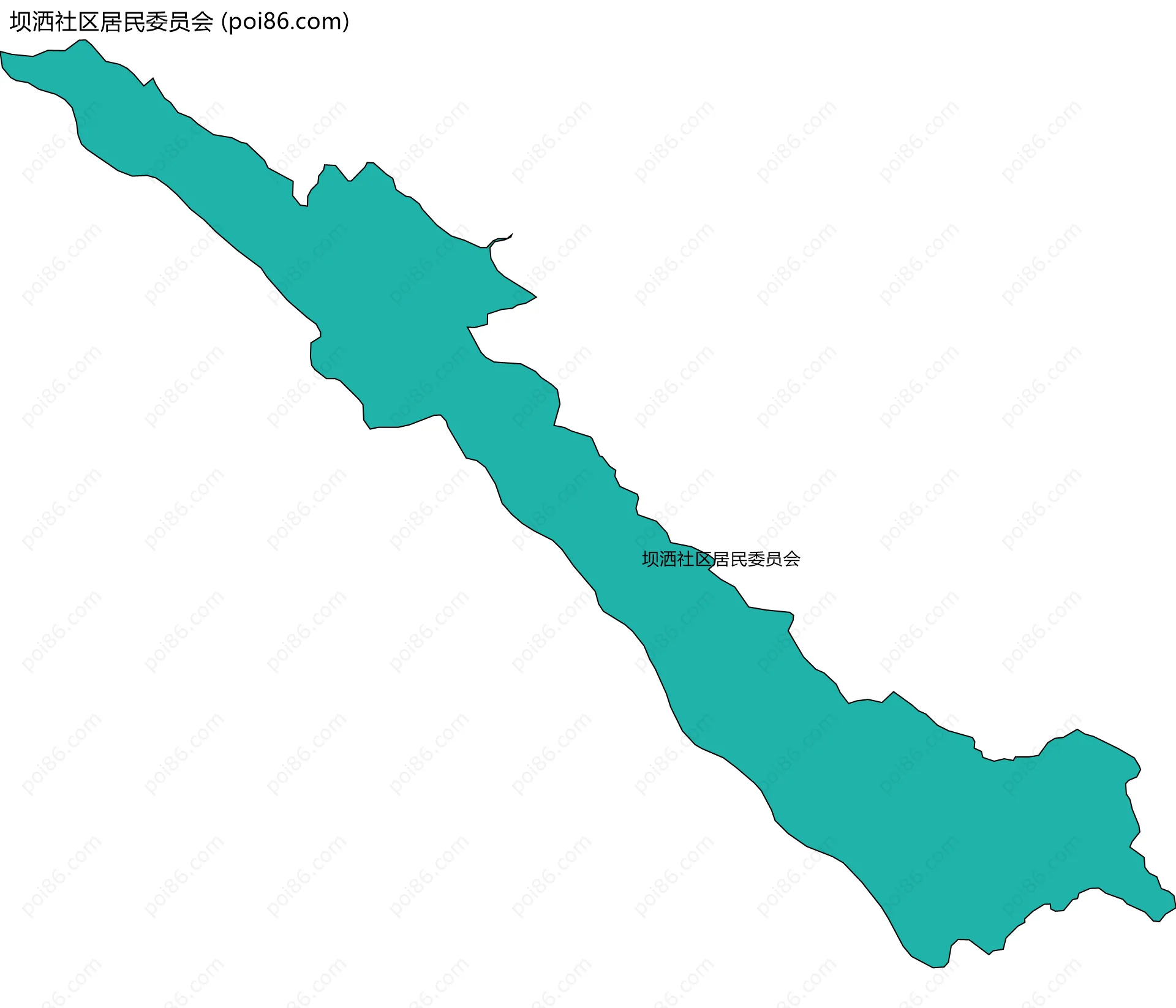 坝洒社区居民委员会边界地图