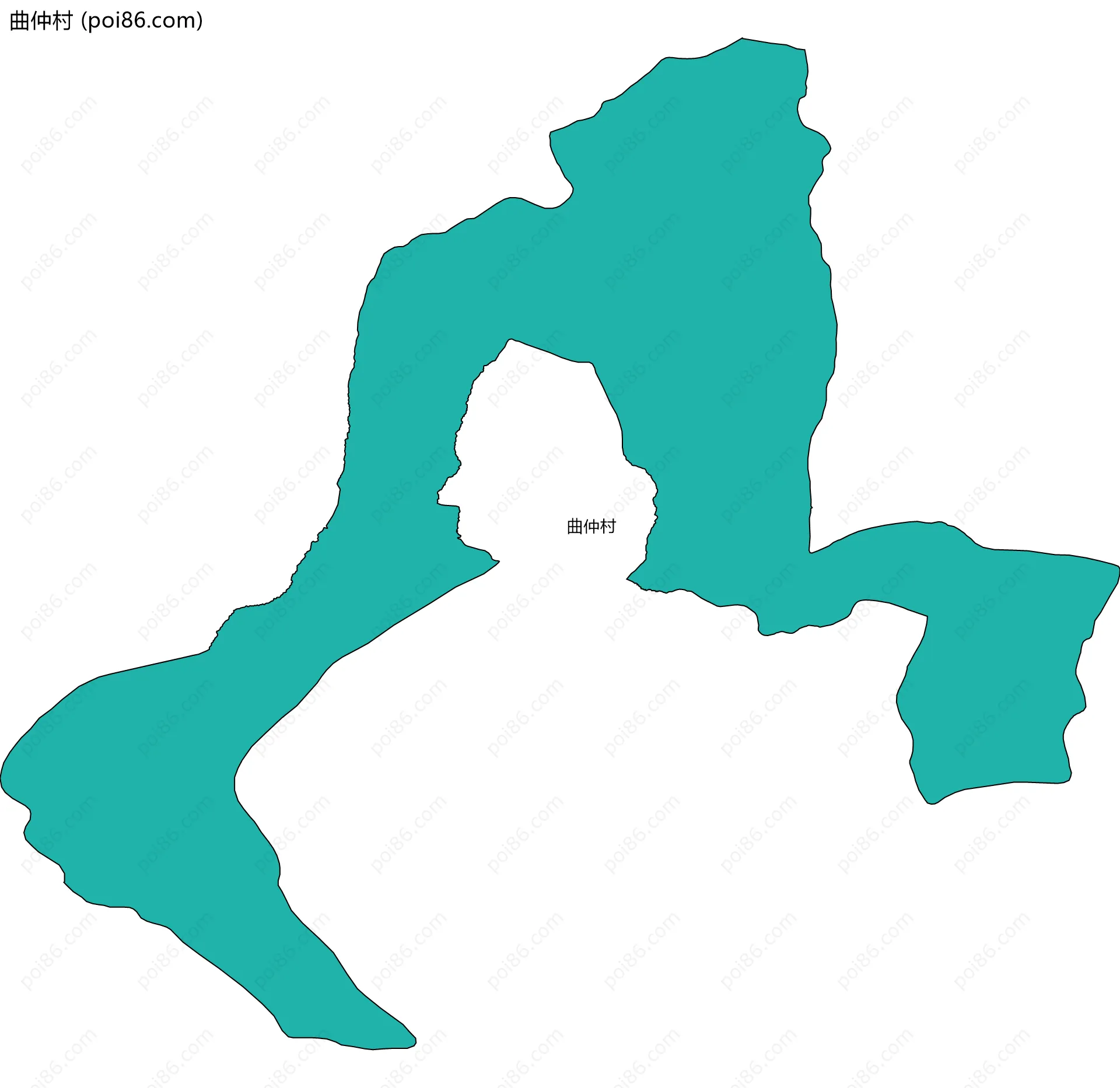 曲仲村边界地图