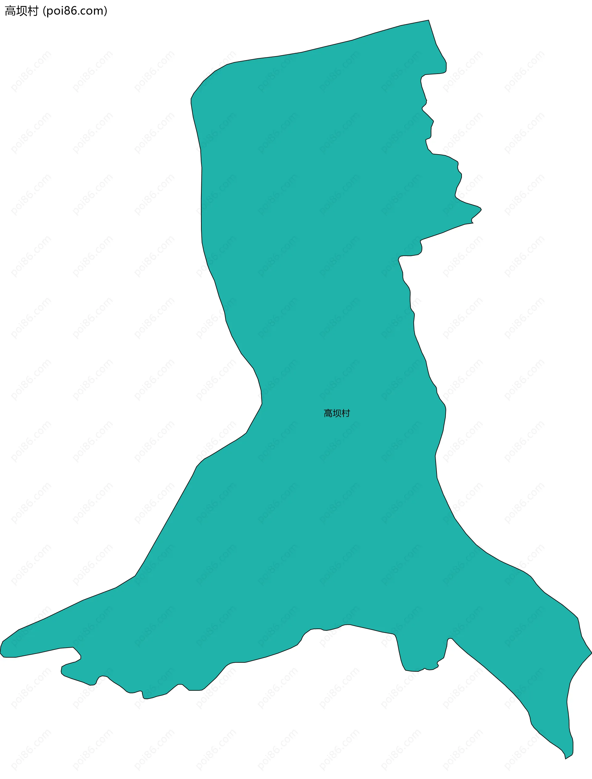 高坝村边界地图