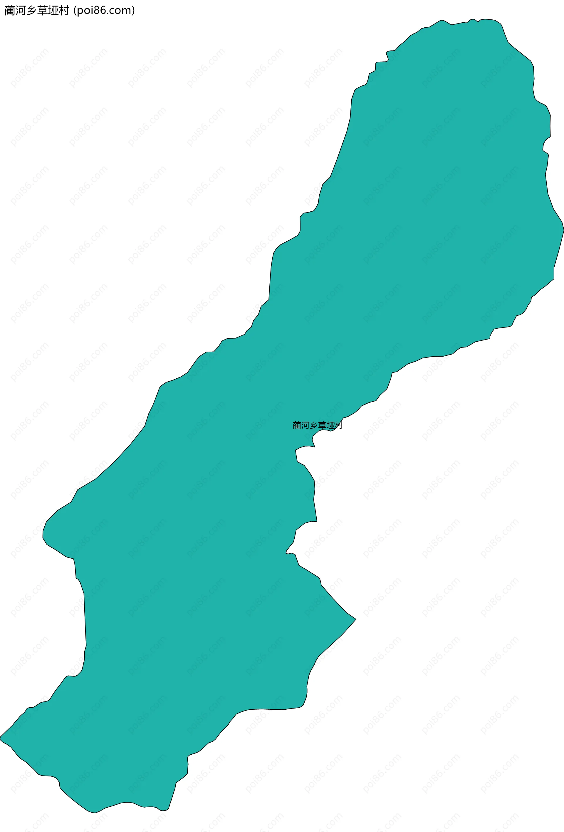 蔺河乡草垭村边界地图