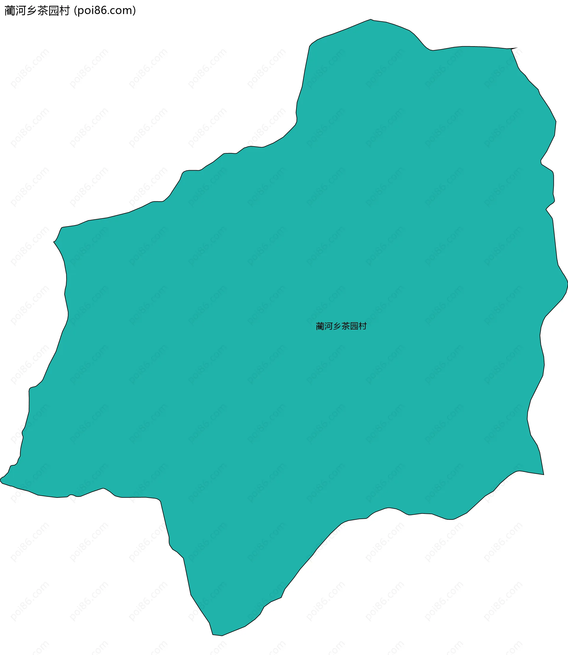 蔺河乡茶园村边界地图