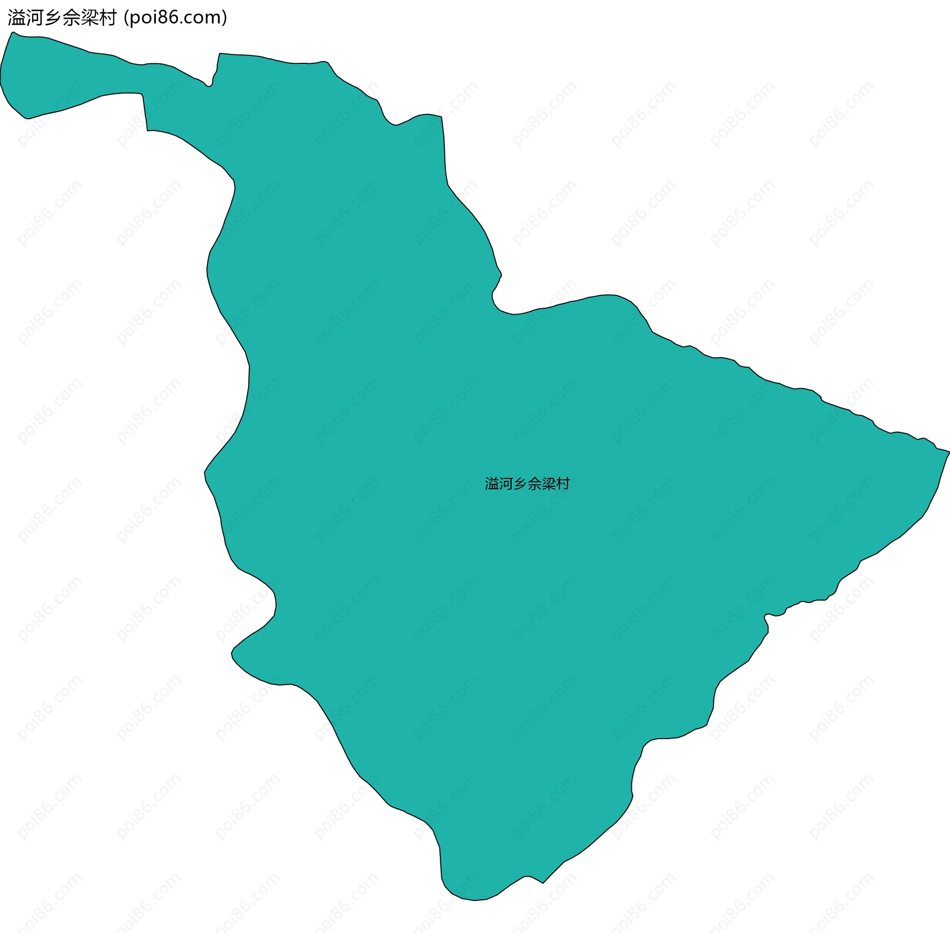 溢河乡佘梁村边界地图