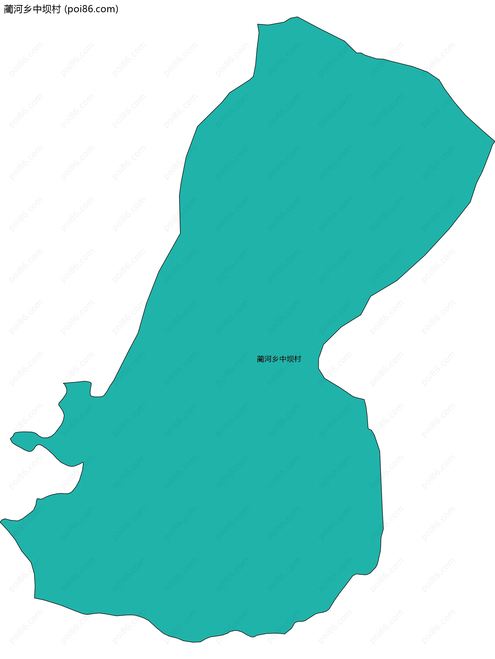 蔺河乡中坝村边界地图