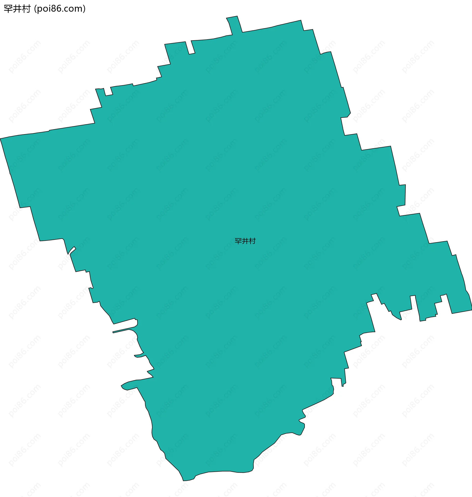 罕井村边界地图