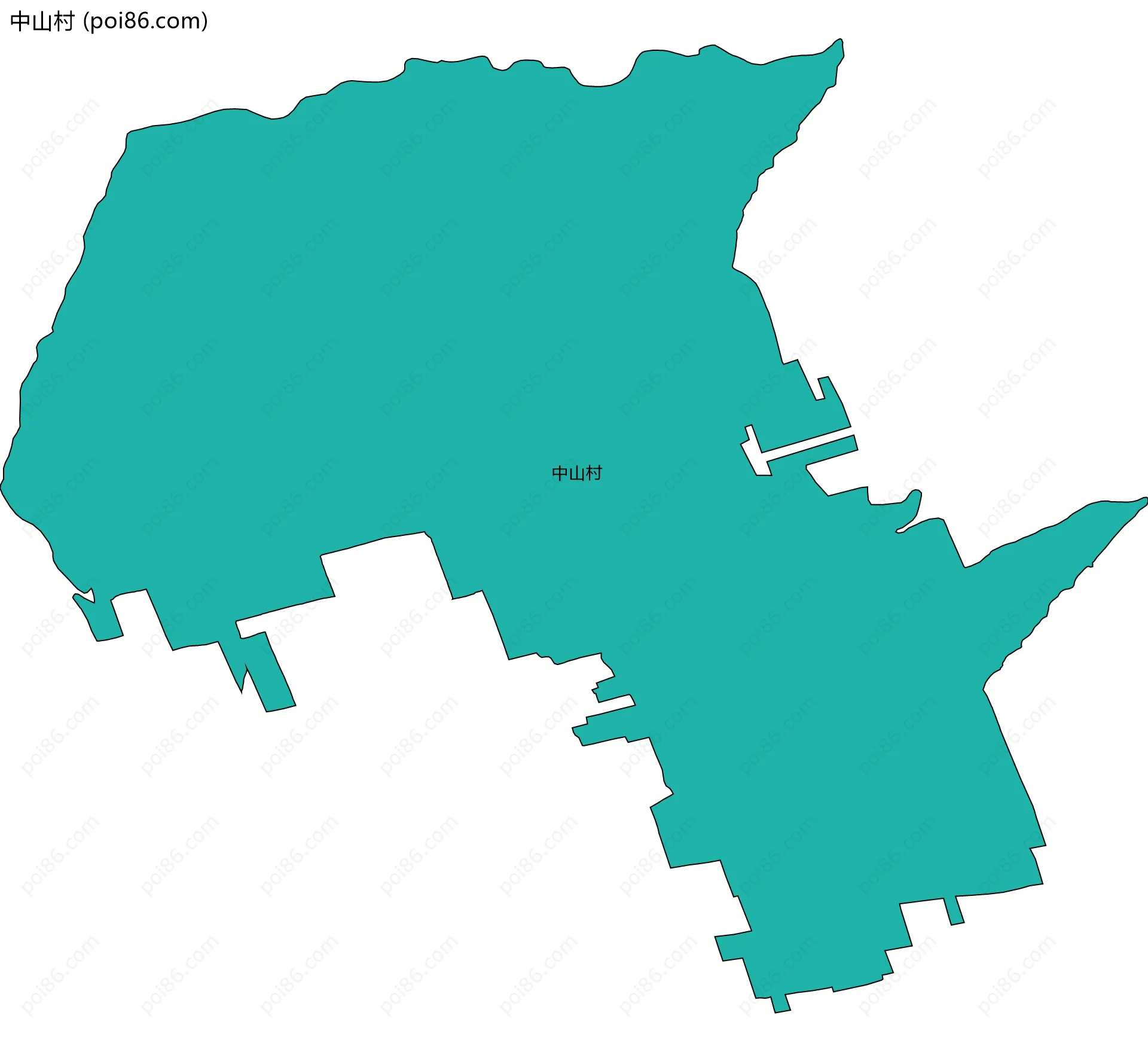 中山村边界地图