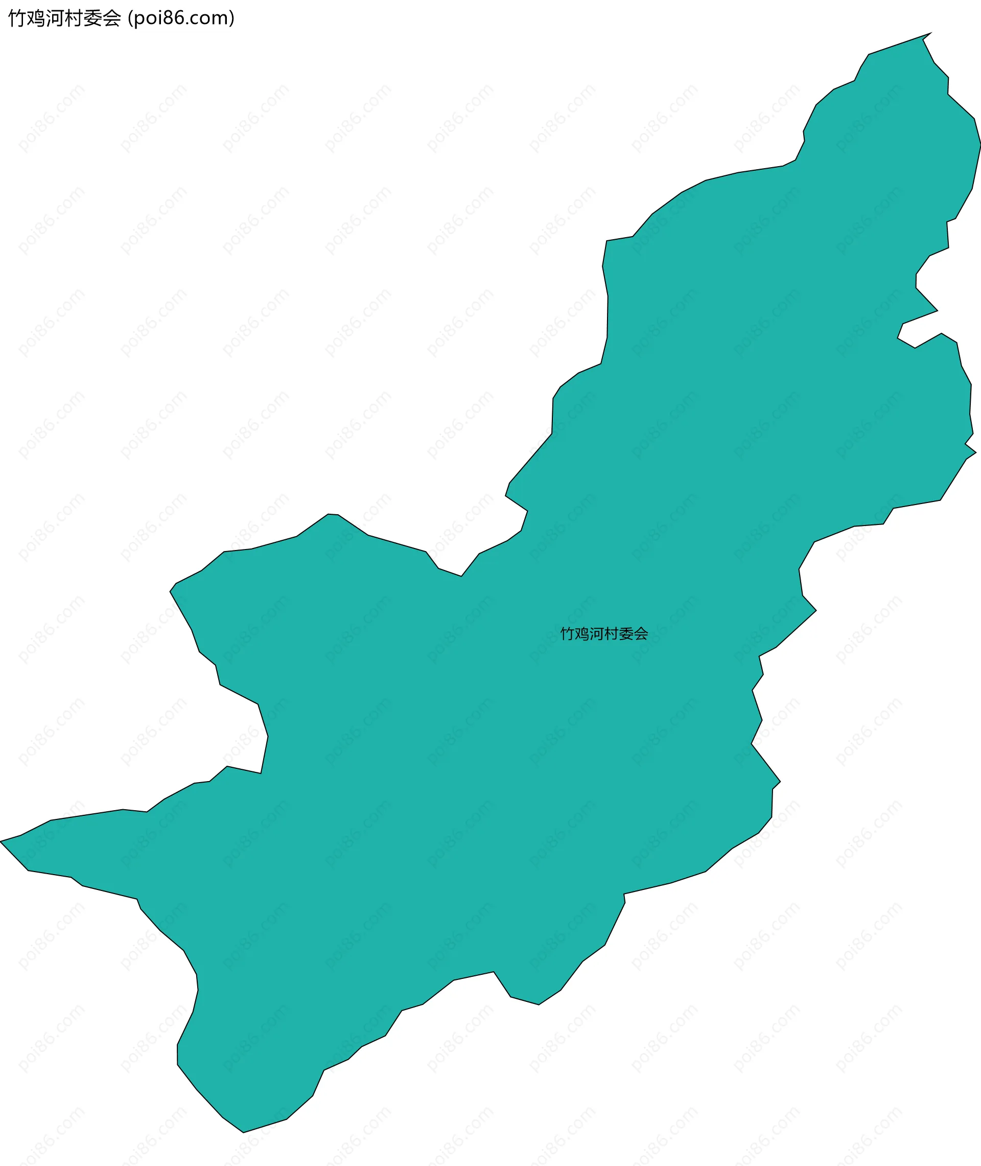 竹鸡河村委会边界地图