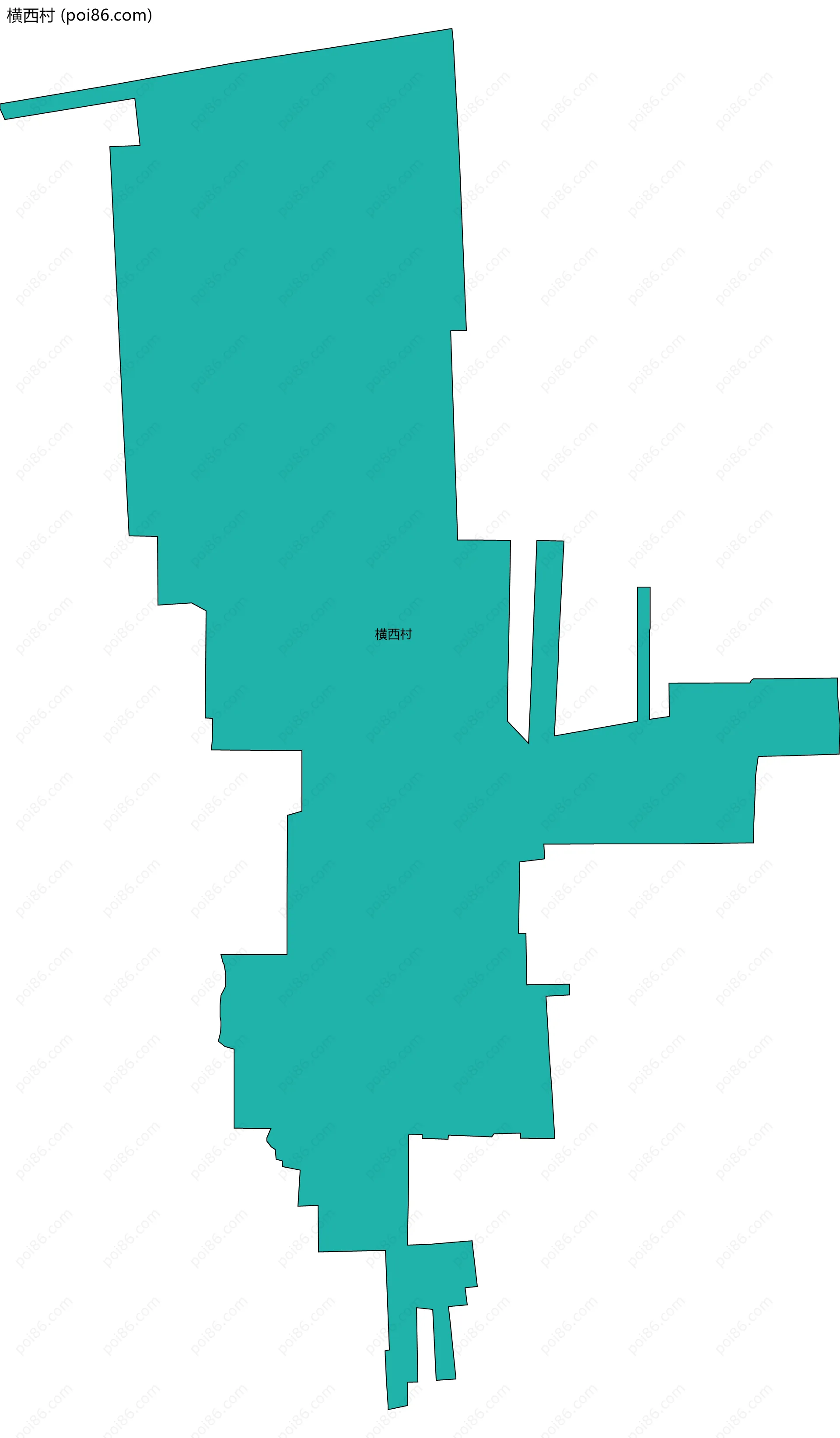 横西村边界地图