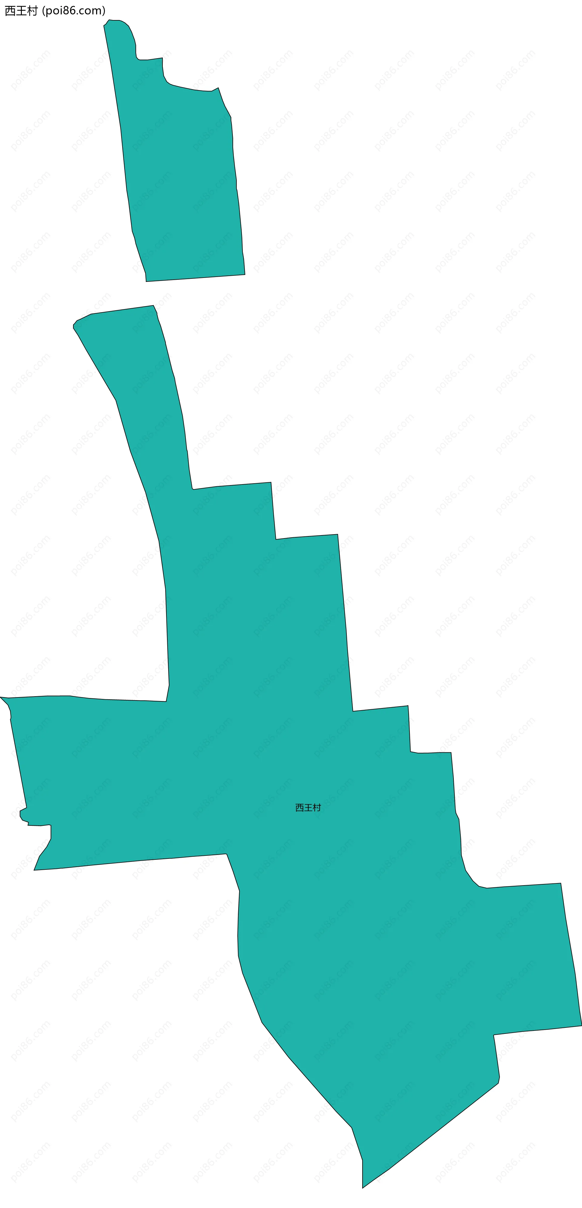 西王村边界地图