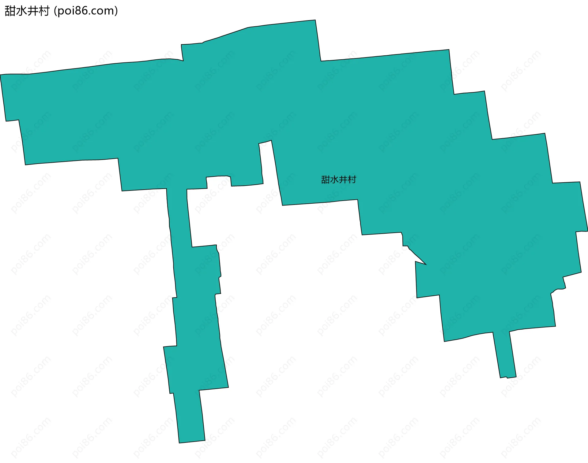 甜水井村边界地图