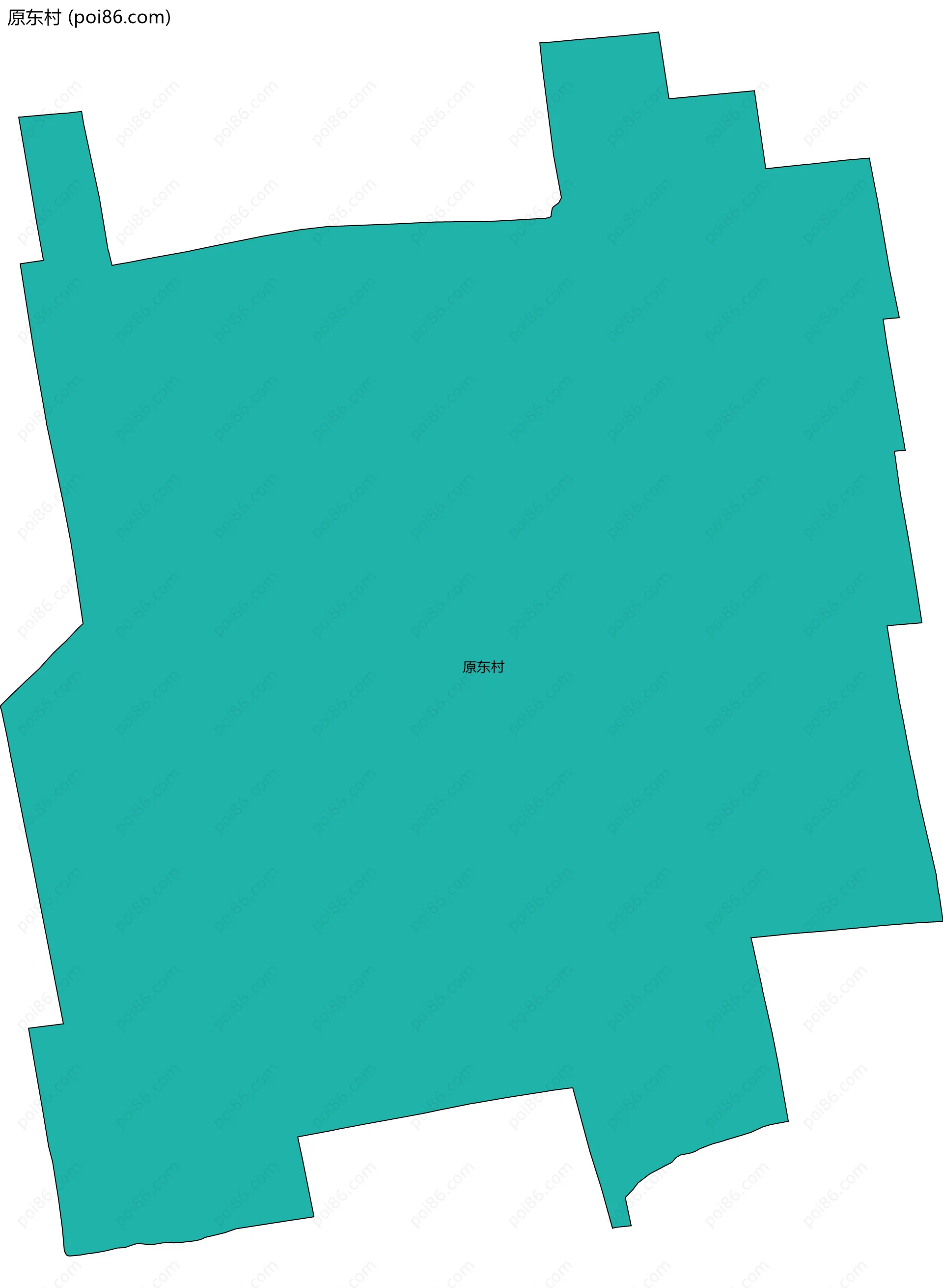 原东村边界地图