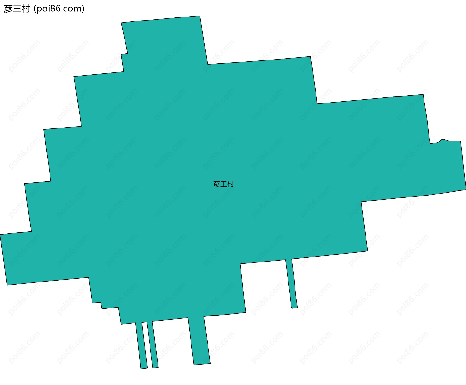 彦王村边界地图