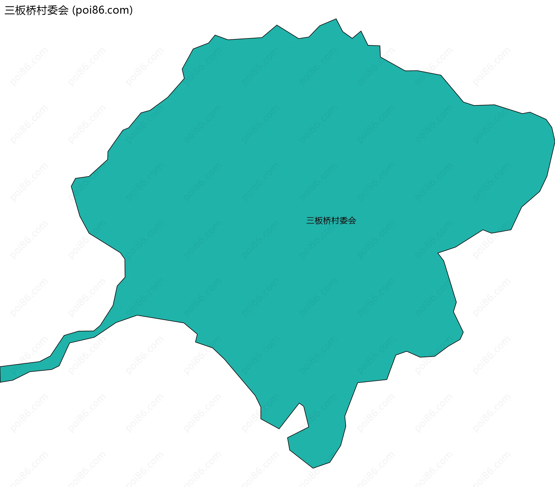 三板桥村委会边界地图