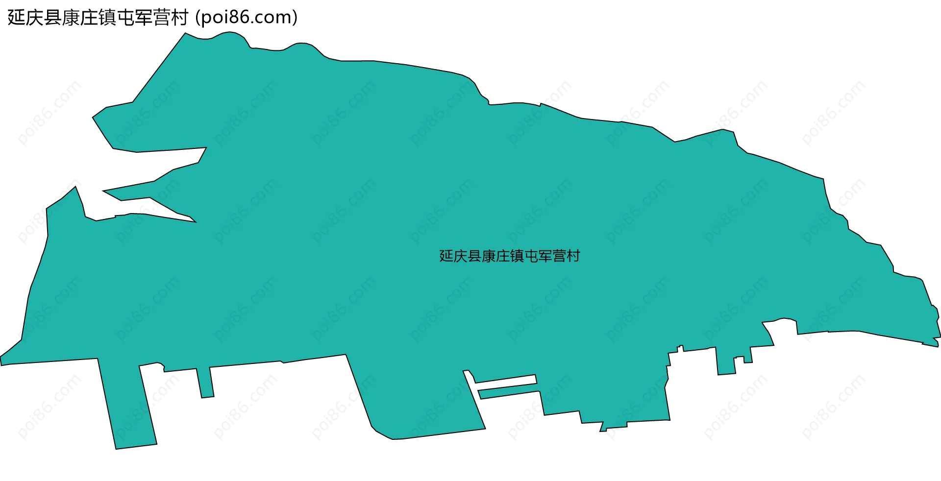 延庆县康庄镇屯军营村边界地图