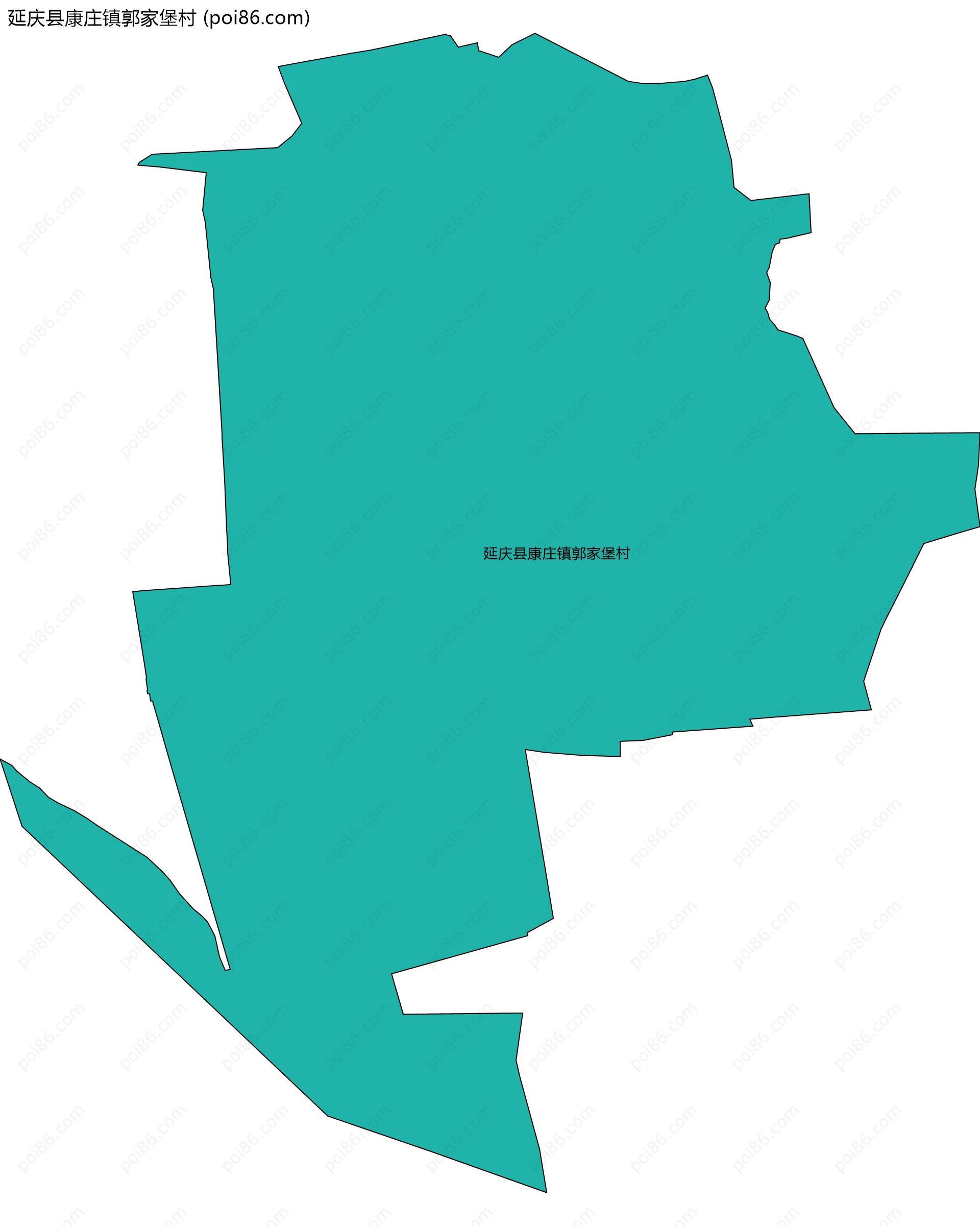 延庆县康庄镇郭家堡村边界地图