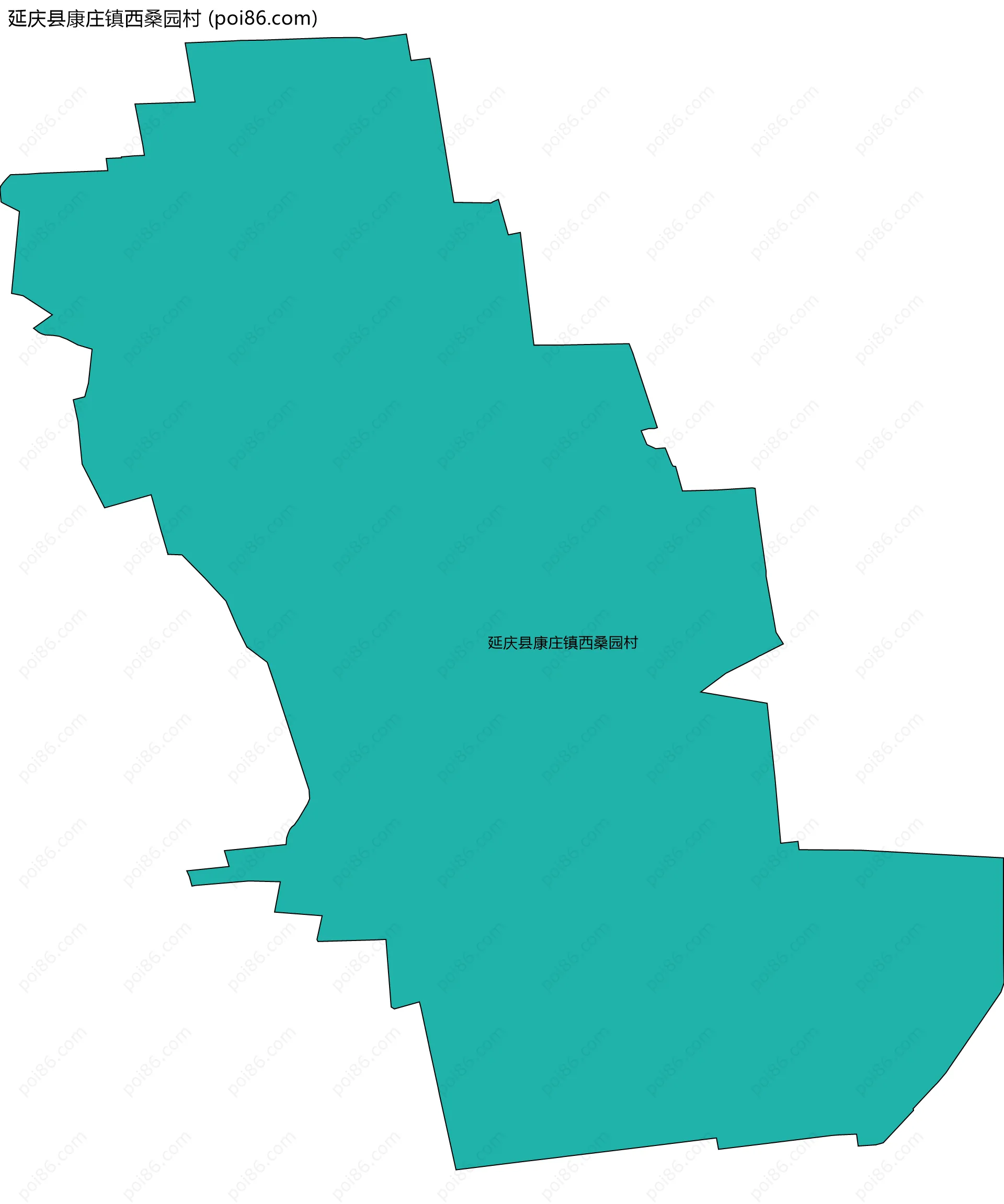 延庆县康庄镇西桑园村边界地图
