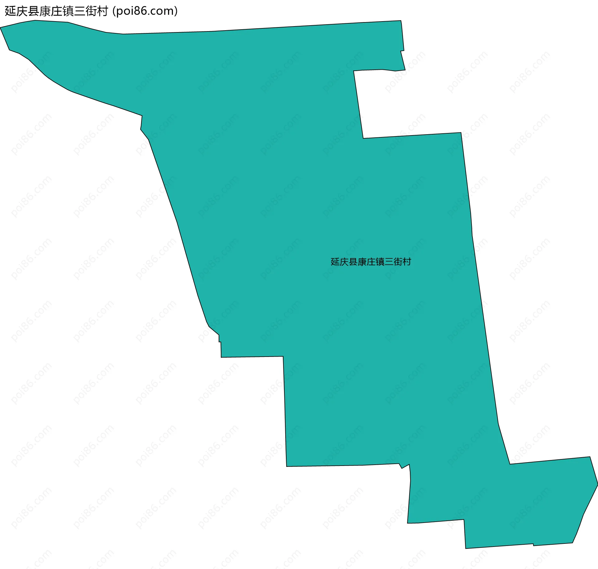 延庆县康庄镇三街村边界地图
